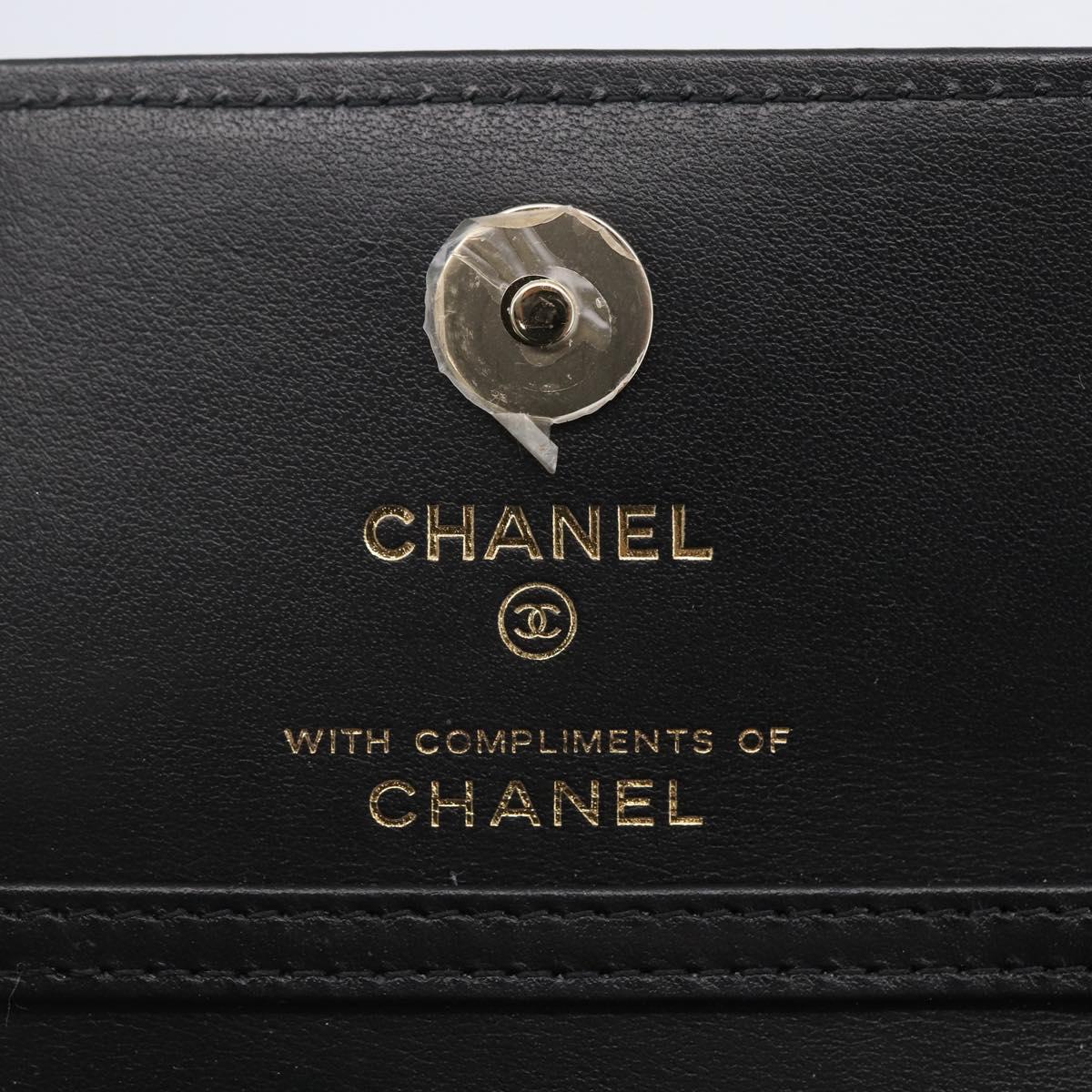 CHANEL Matelasse Checkered Flag Chain Shoulder Pouch Nylon Gold CC Auth 144883A