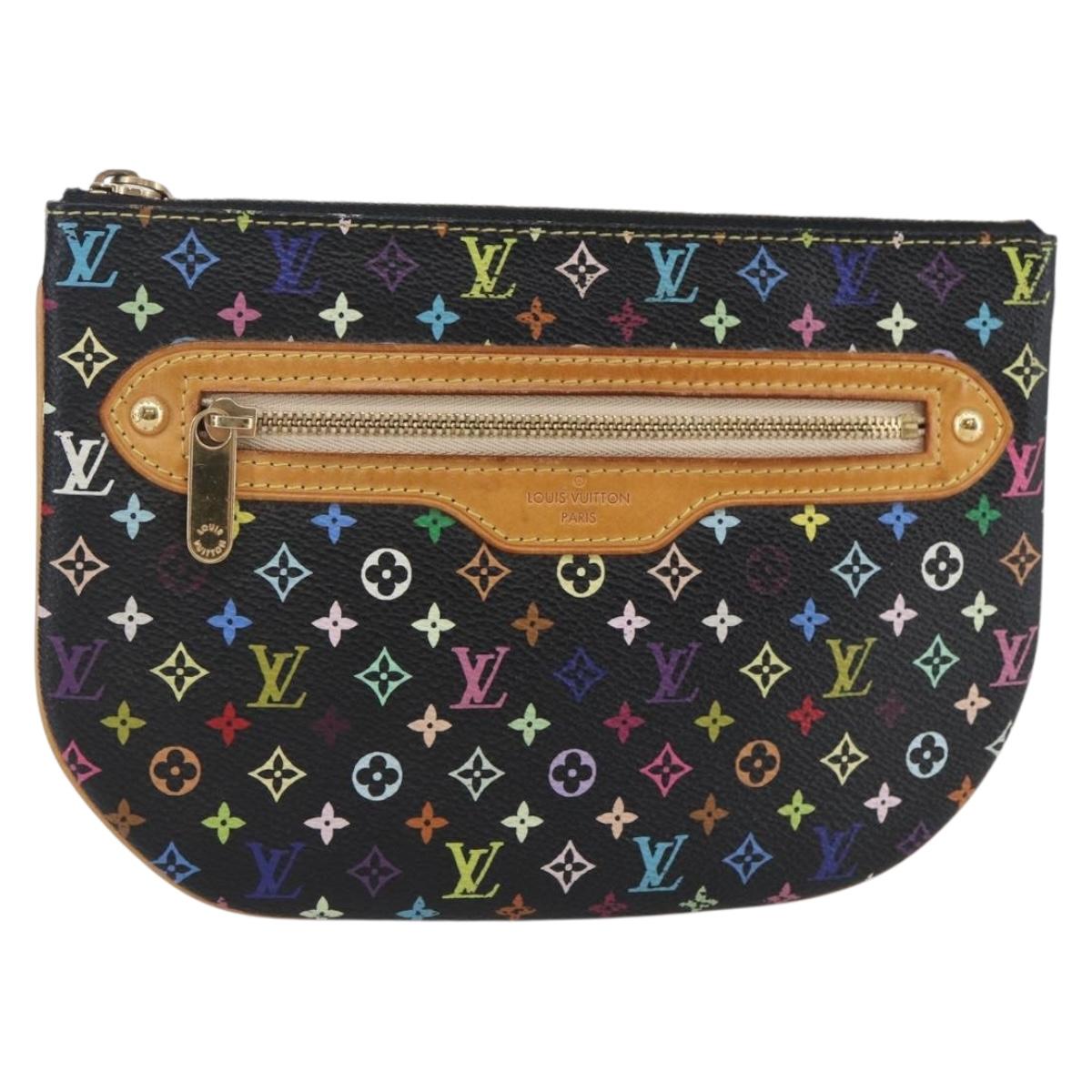 LOUIS VUITTON Monogram Multicolor Pochette GM Pouch Black M60027 LV Auth 144890V