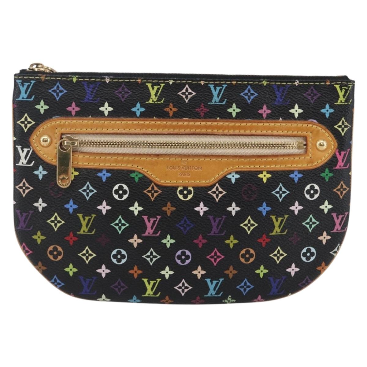 LOUIS VUITTON Monogram Multicolor Pochette GM Pouch Black M60027 LV Auth 144890V
