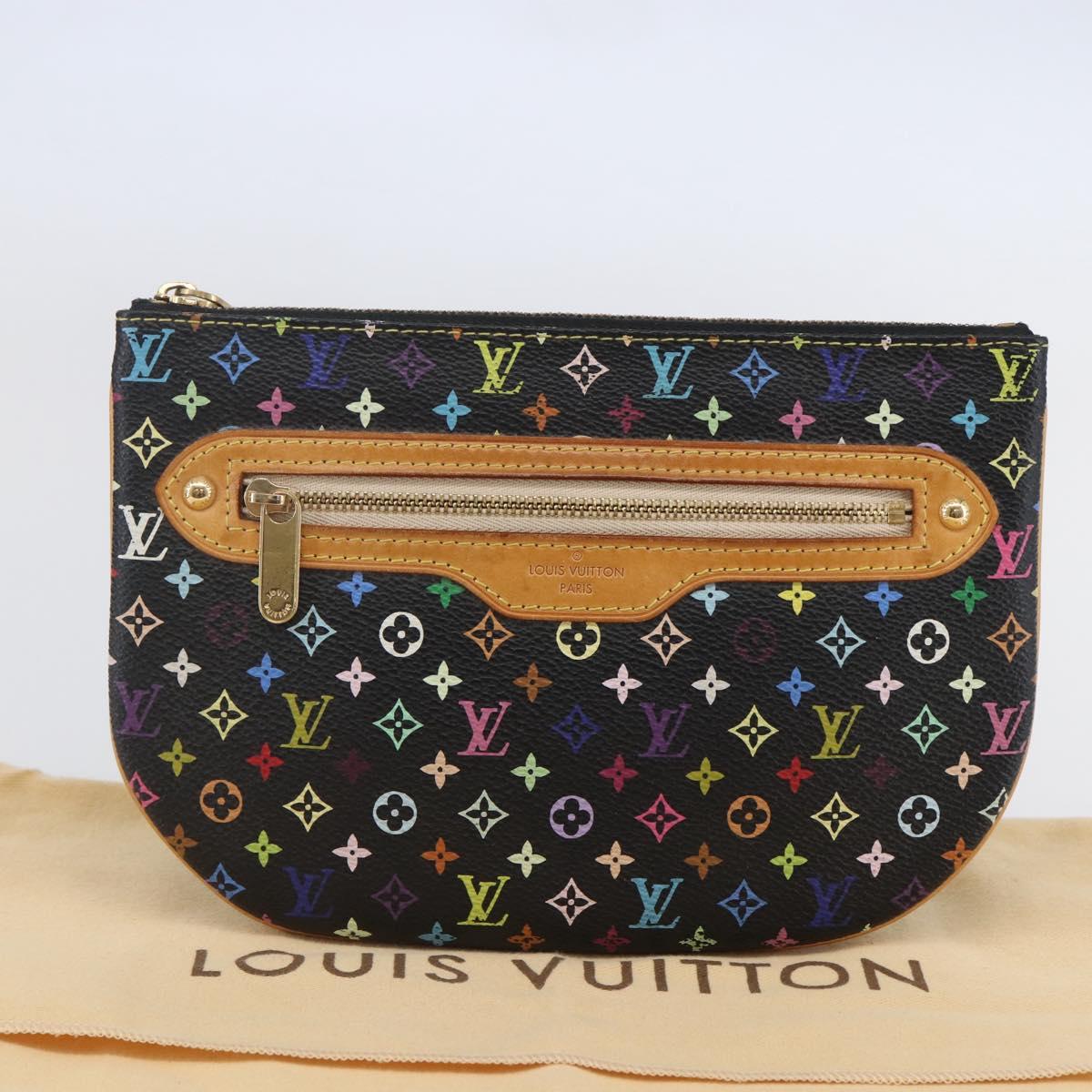 LOUIS VUITTON Monogram Multicolor Pochette GM Pouch Black M60027 LV Auth 144890V
