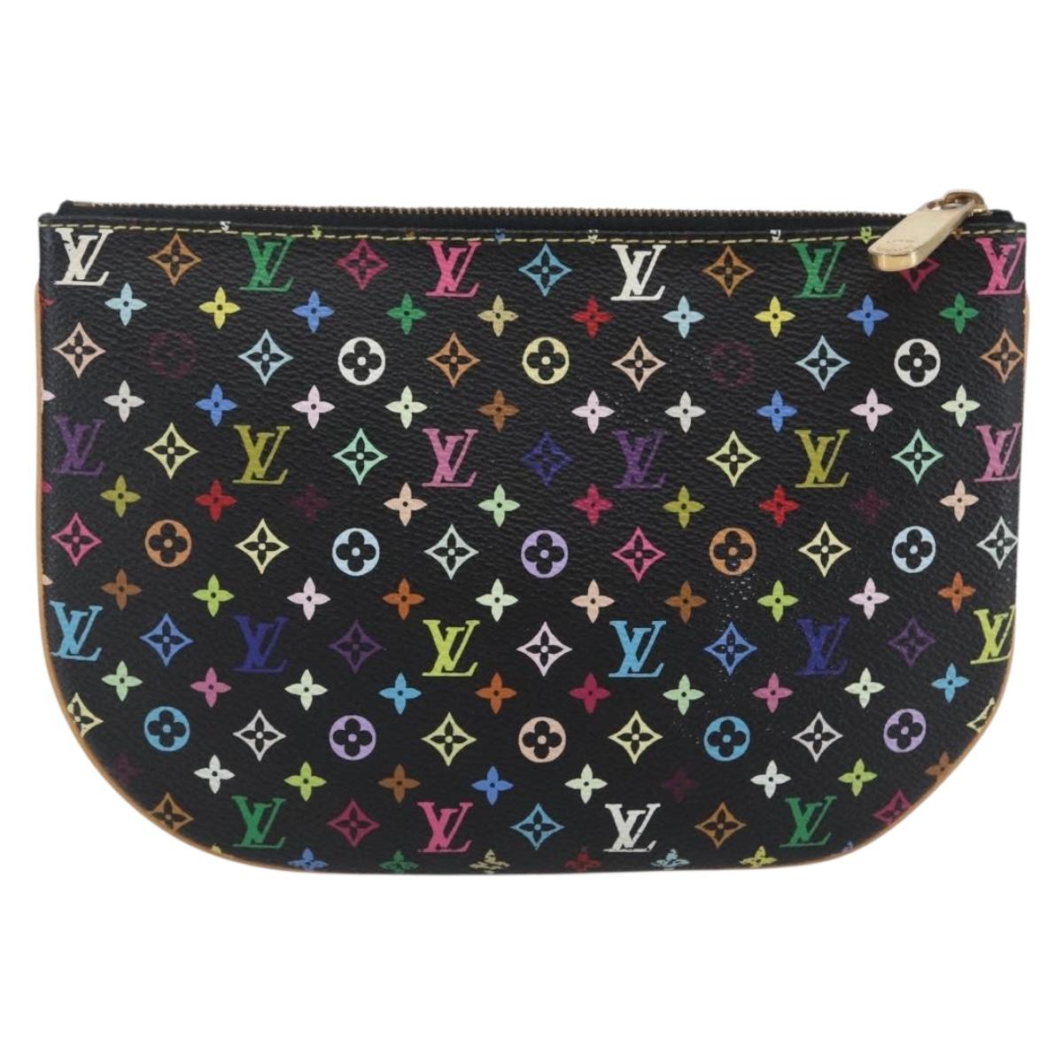 LOUIS VUITTON Monogram Multicolor Pochette GM Pouch Black M60027 LV Auth 144890V