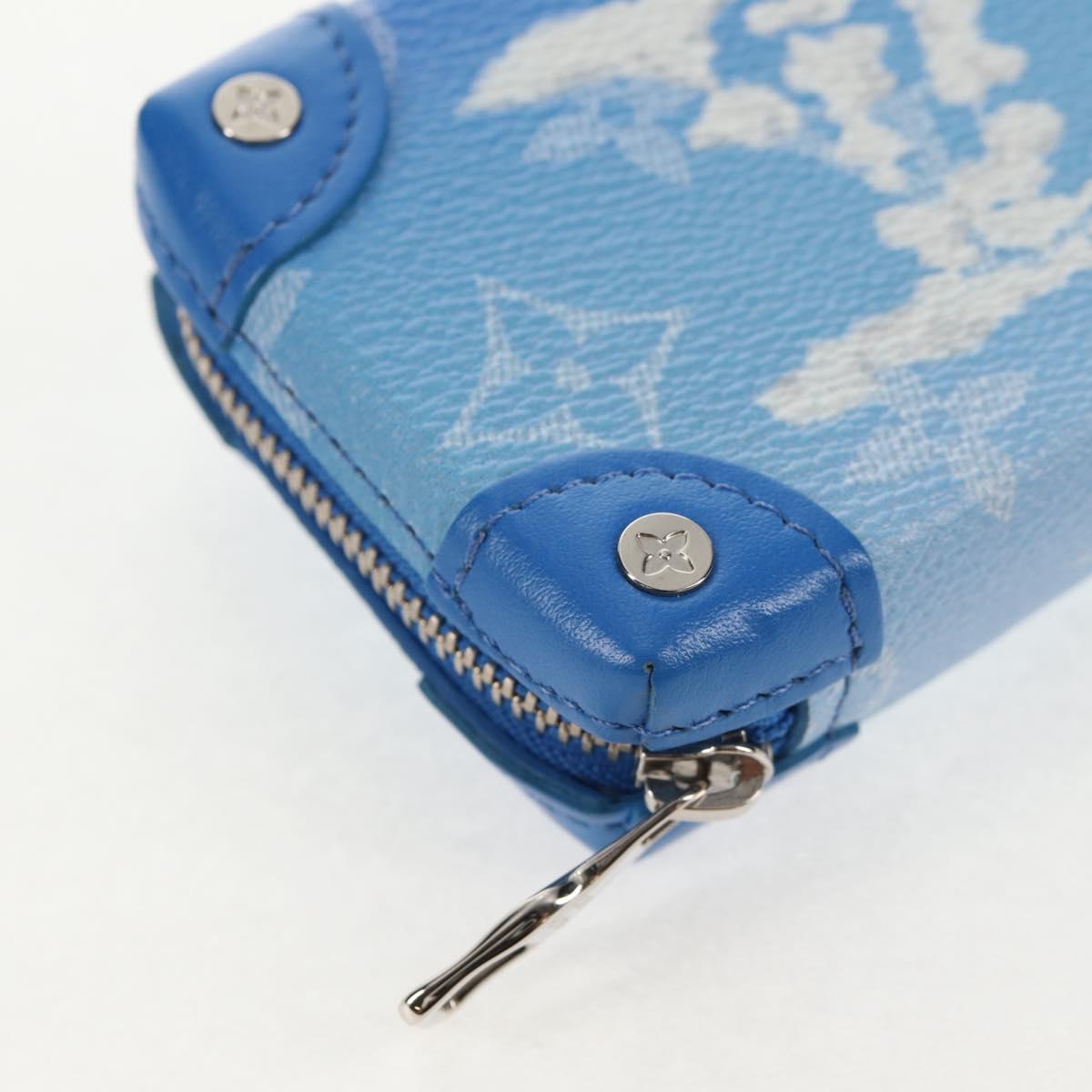 LOUIS VUITTON Clouds Soft Trunk Wallet Blue M45440 LV Auth 144891M