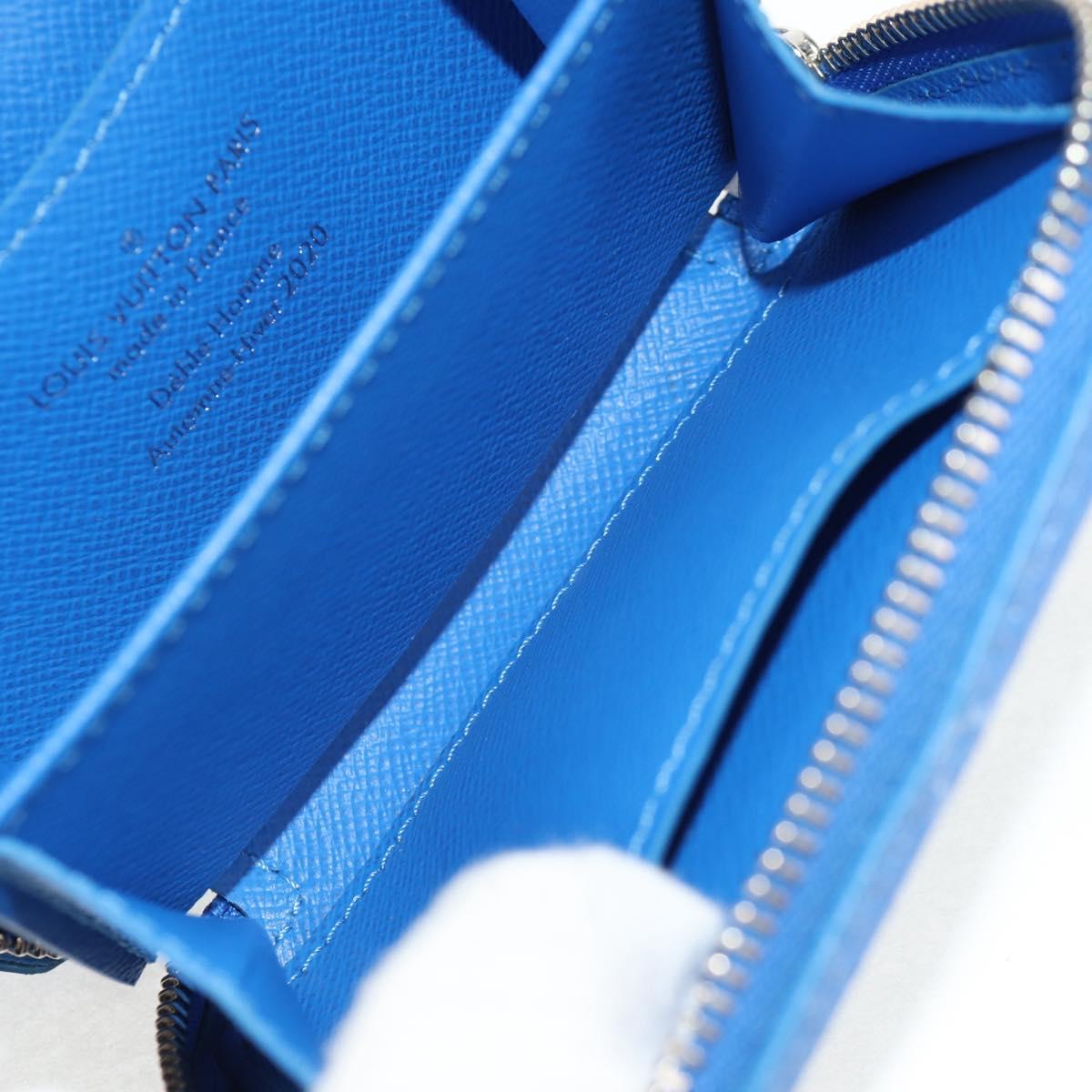 LOUIS VUITTON Clouds Soft Trunk Wallet Blue M45440 LV Auth 144891SAM