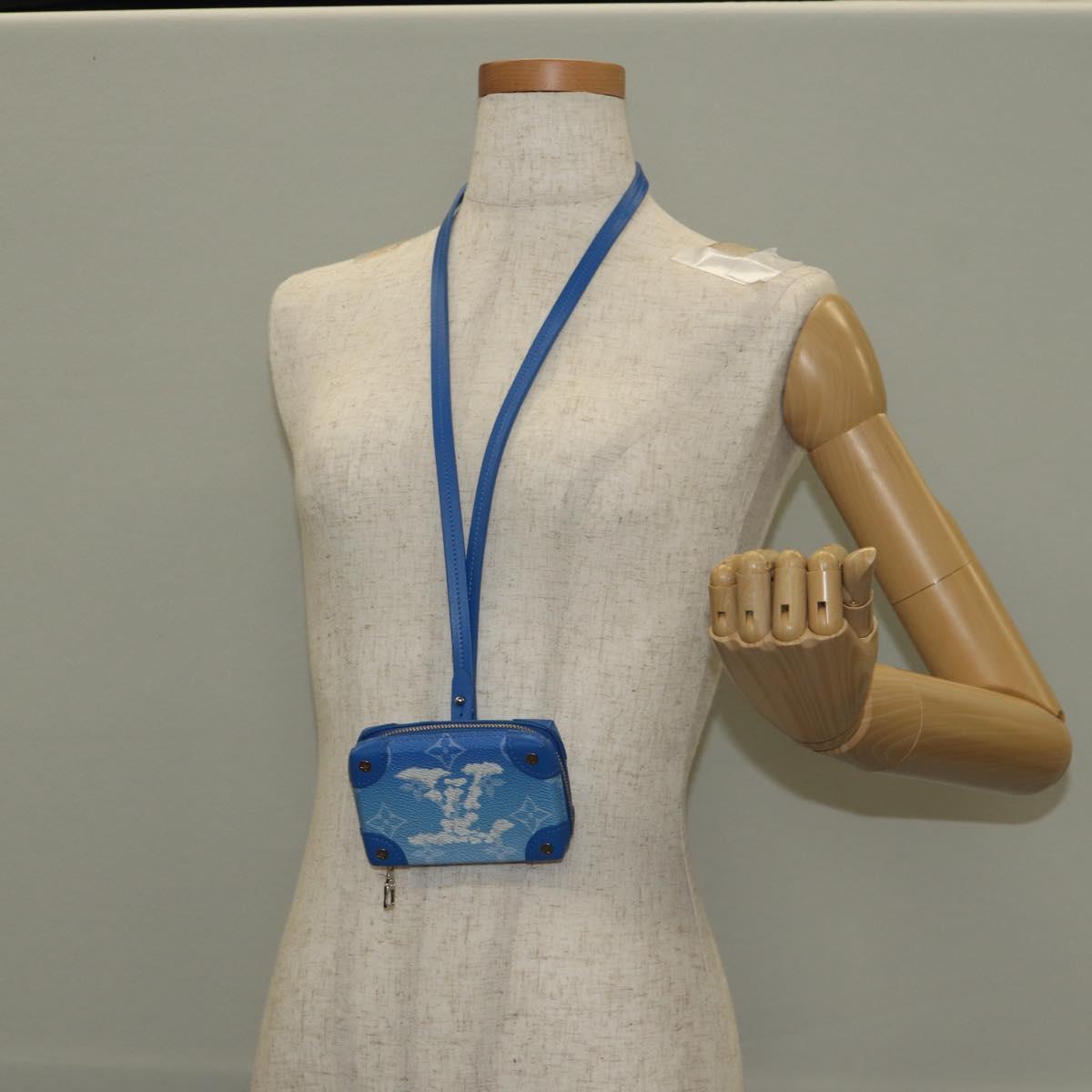 LOUIS VUITTON Clouds Soft Trunk Wallet Blue M45440 LV Auth 144891M