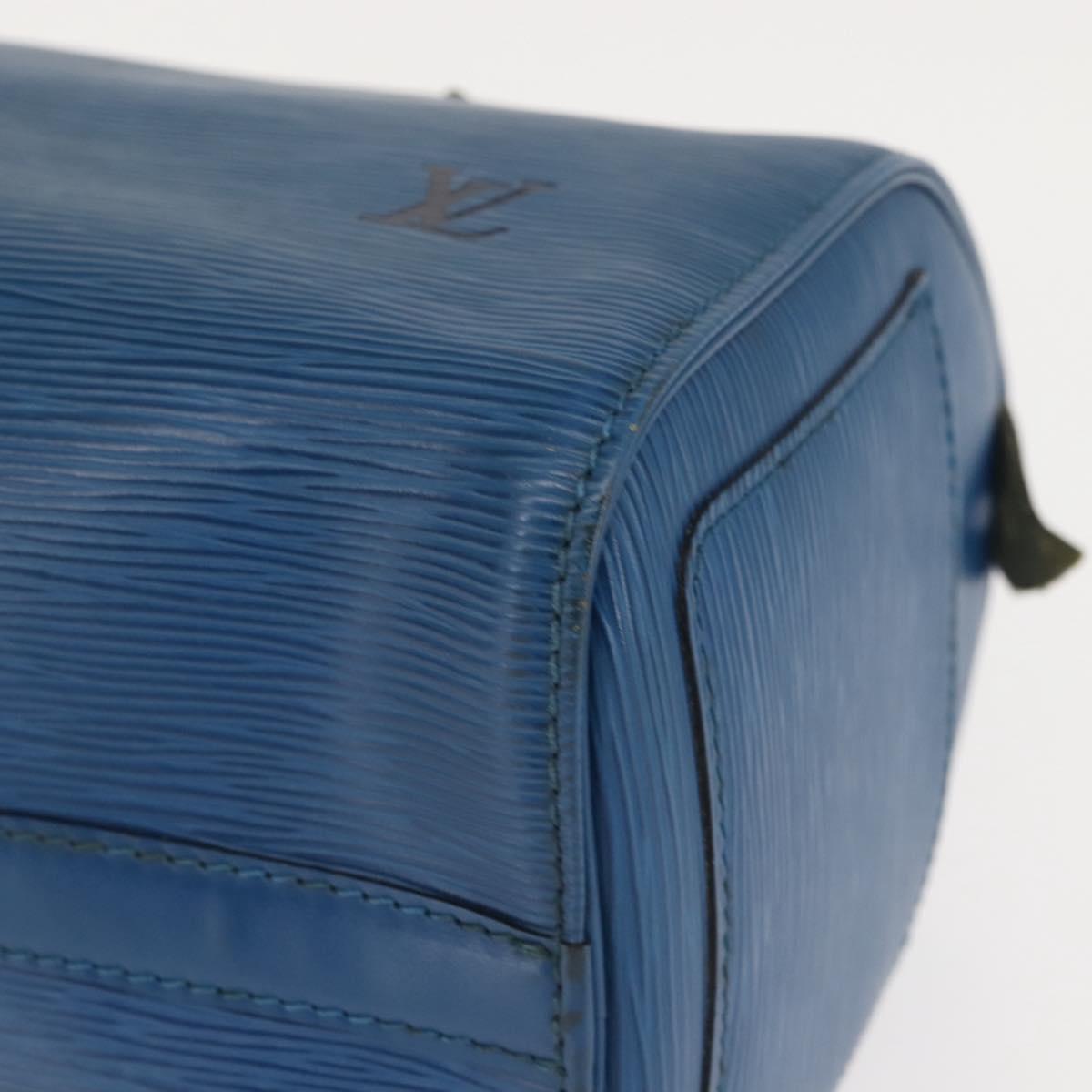 LOUIS VUITTON Epi Speedy 25 Hand Bag Toledo Blue M43015 LV Auth 144907