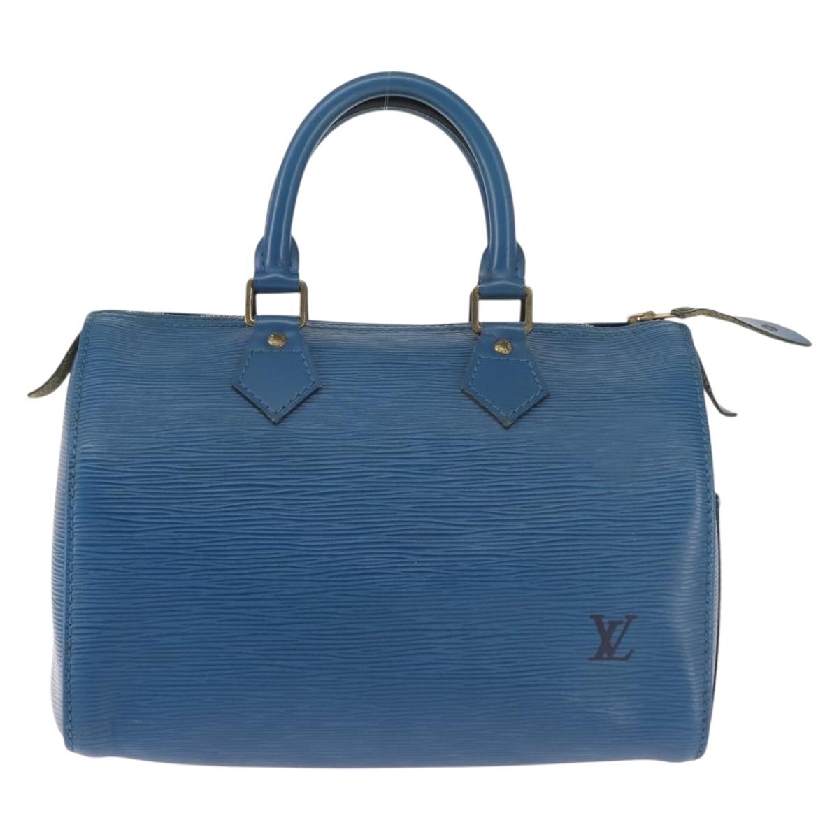 LOUIS VUITTON Epi Speedy 25 Hand Bag Toledo Blue M43015 LV Auth 144907