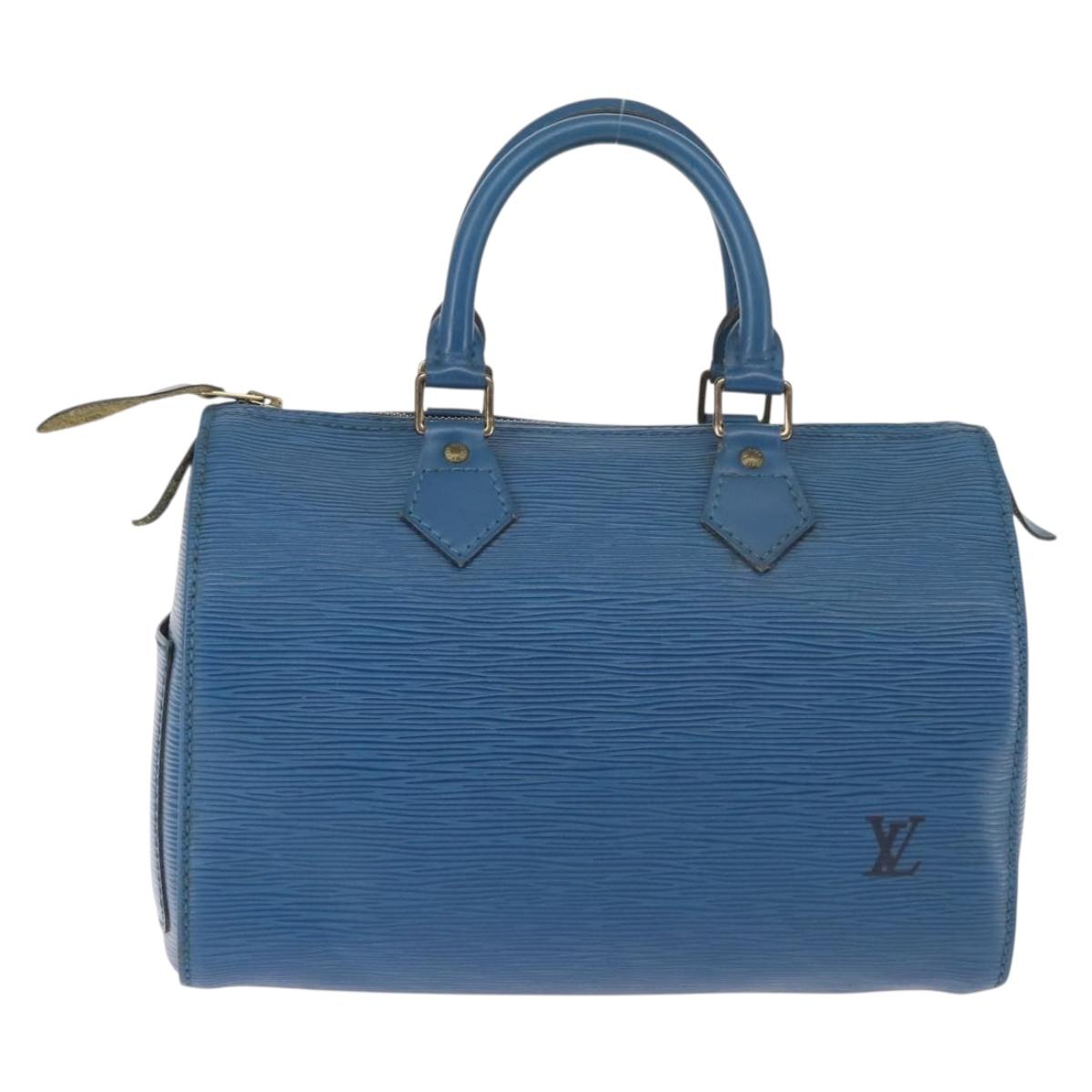 LOUIS VUITTON Epi Speedy 25 Hand Bag Toledo Blue M43015 LV Auth 144907