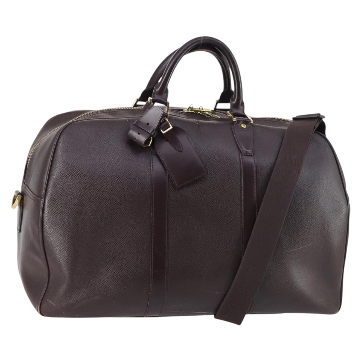 LOUIS VUITTON Taiga Kendall PM Boston Bag Acajou M30126 LV Auth 144913