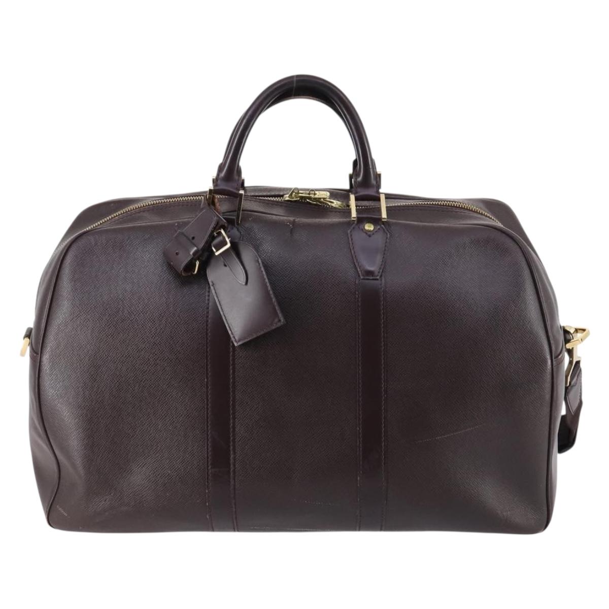 LOUIS VUITTON Taiga Kendall PM Boston Bag Acajou M30126 LV Auth 144913