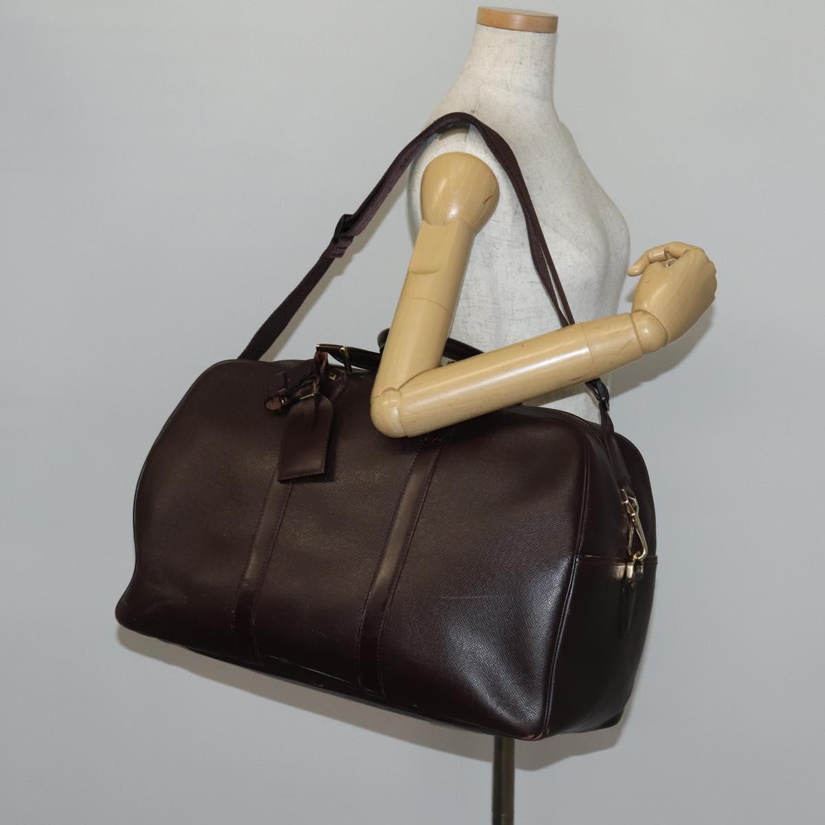 LOUIS VUITTON Taiga Kendall PM Boston Bag Acajou M30126 LV Auth 144913