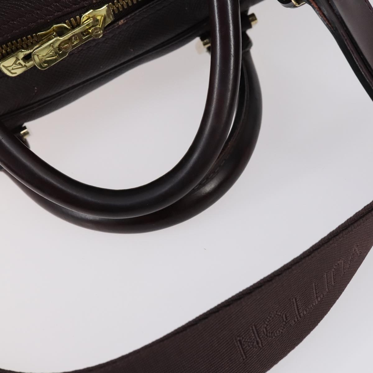 LOUIS VUITTON Taiga Kendall PM Boston Bag Acajou M30126 LV Auth 144913