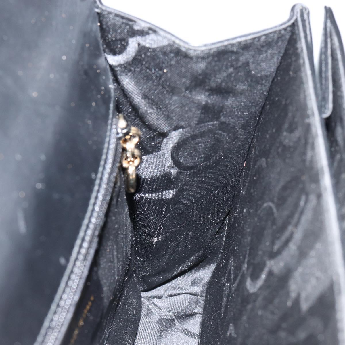 Salvatore Ferragamo Gancini Hand Bag Leather 2way Black Gold Auth 144914