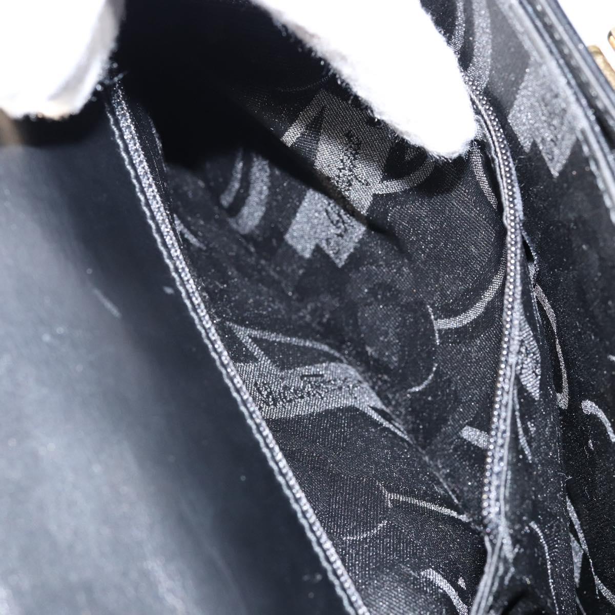 Salvatore Ferragamo Gancini Hand Bag Leather 2way Black Gold Auth 144914