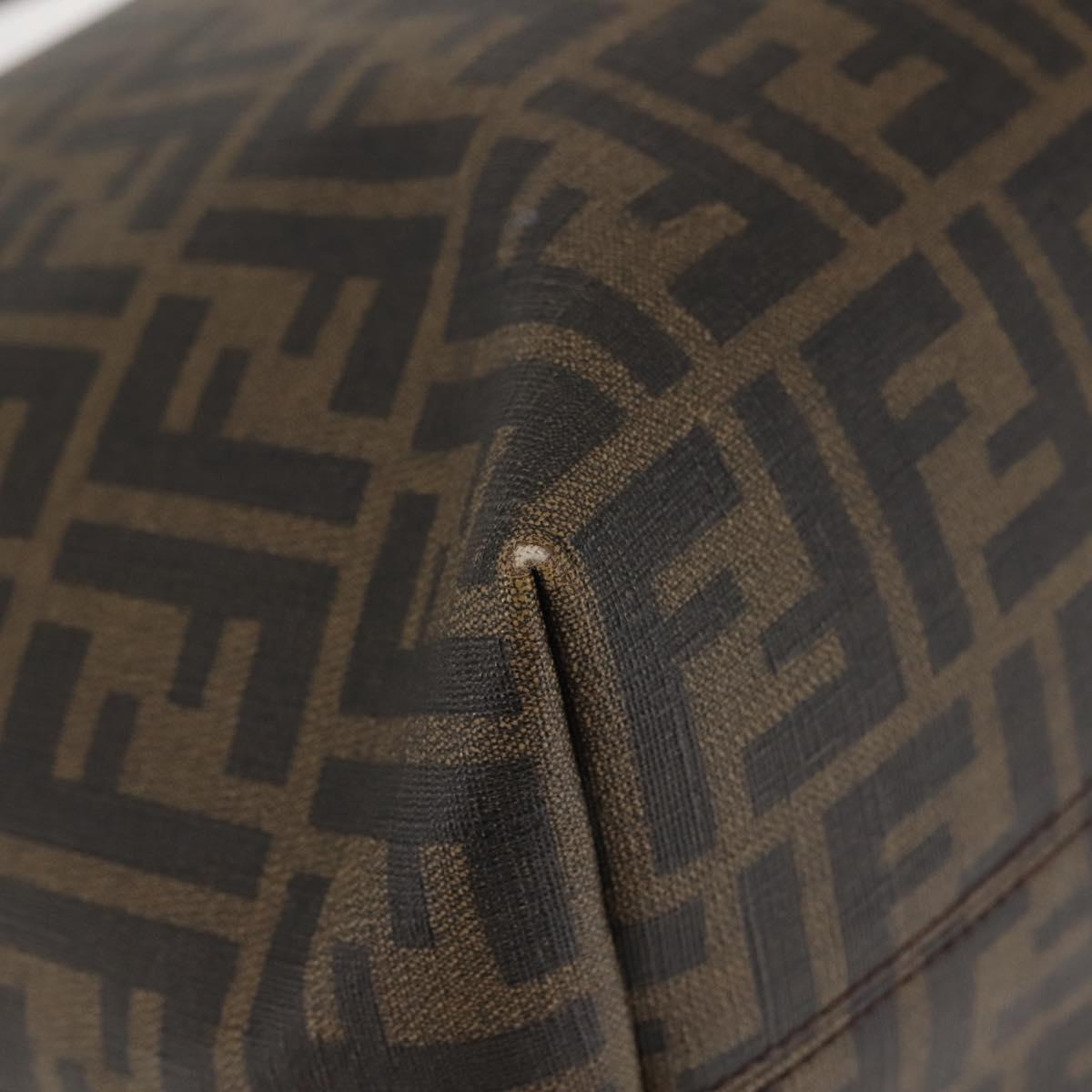 FENDI Zucca Canvas Tote Bag Black Brown Auth 144917