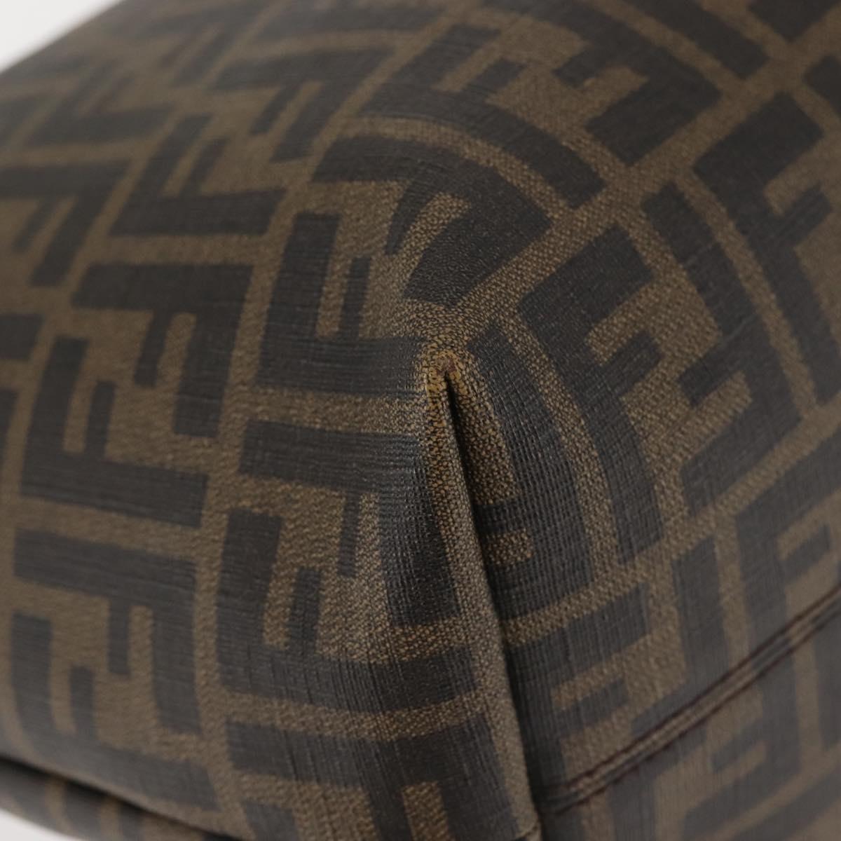 FENDI Zucca Canvas Tote Bag Black Brown Auth 144917