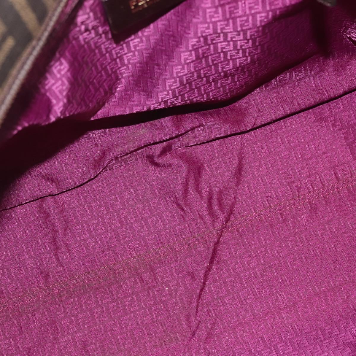 FENDI Zucca Canvas Tote Bag Black Brown Auth 144917