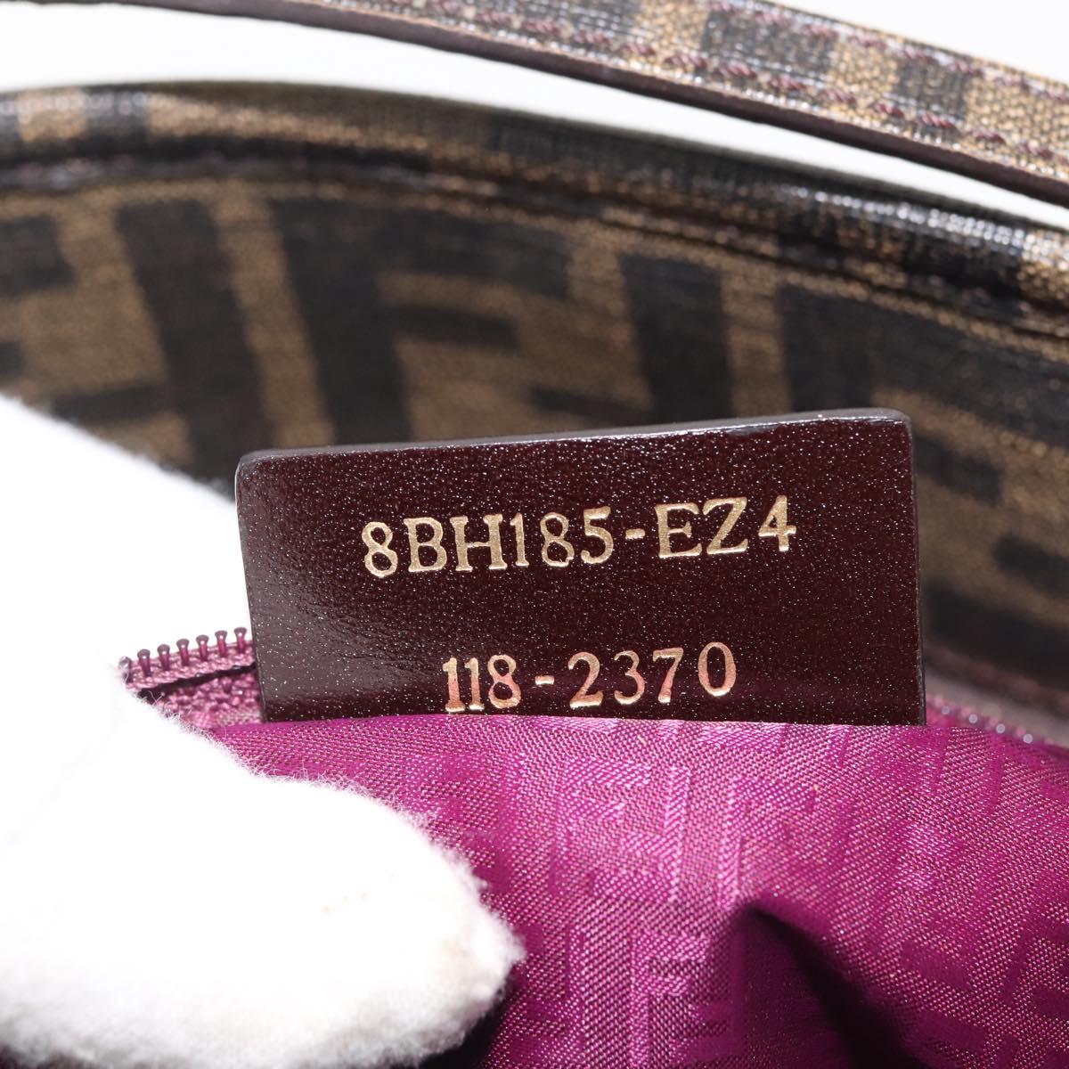 FENDI Zucca Canvas Tote Bag Black Brown Auth 144917