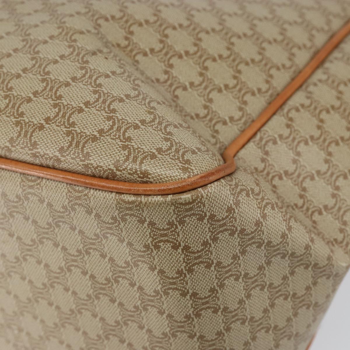 CELINE Macadam Canvas Shoulder Bag PVC Beige Gold Auth 144918