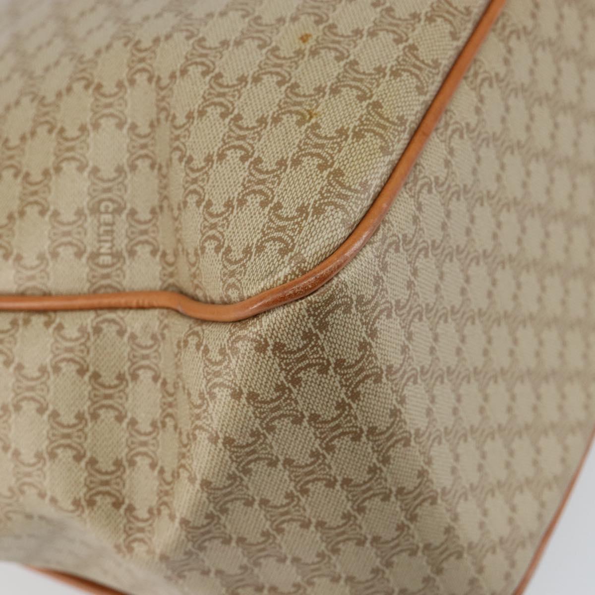 CELINE Macadam Canvas Shoulder Bag PVC Beige Gold Auth 144918