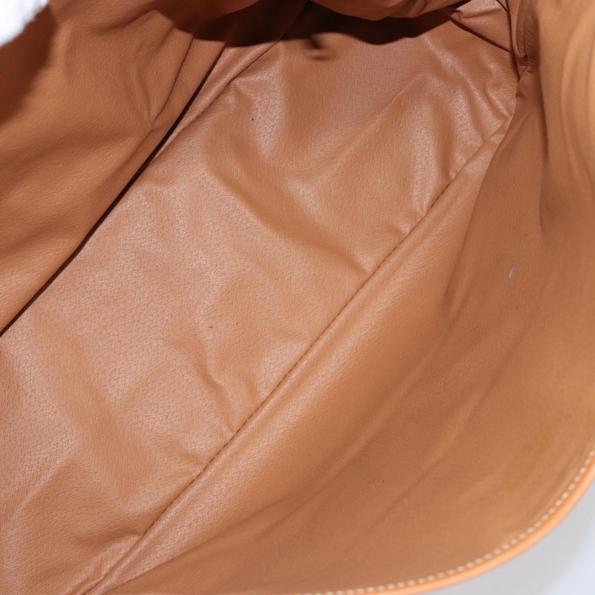 CELINE Macadam Canvas Shoulder Bag PVC Beige Gold Auth 144918