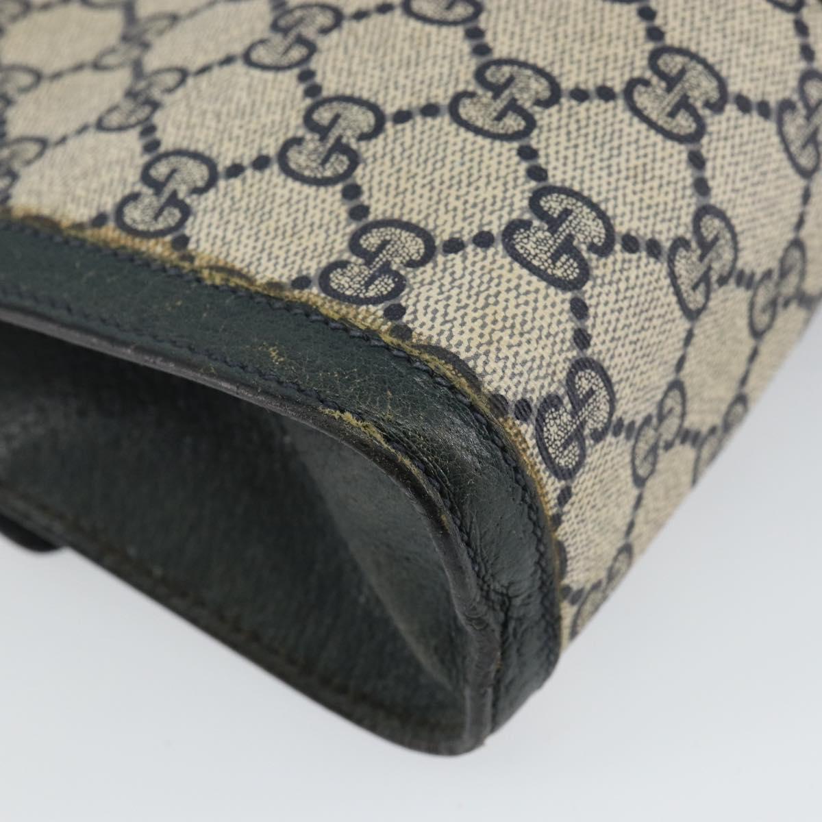 GUCCI GG Supreme Sherry Line Clutch Bag PVC Navy Red 89 01 006 Auth 144919