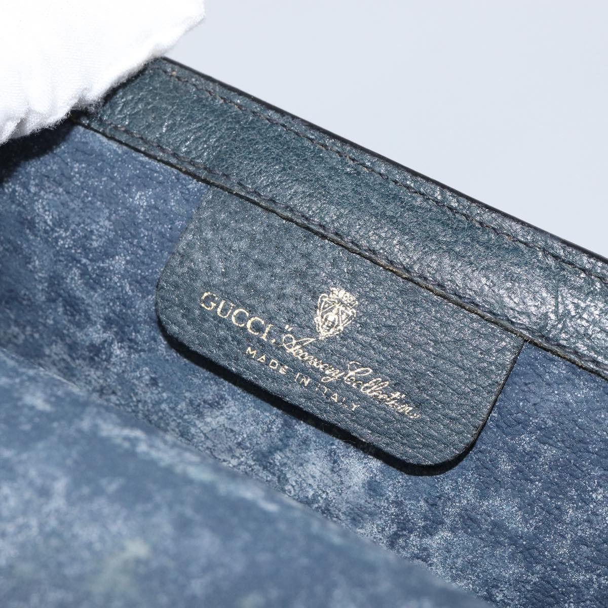 GUCCI GG Supreme Sherry Line Clutch Bag PVC Navy Red 89 01 006 Auth 144919