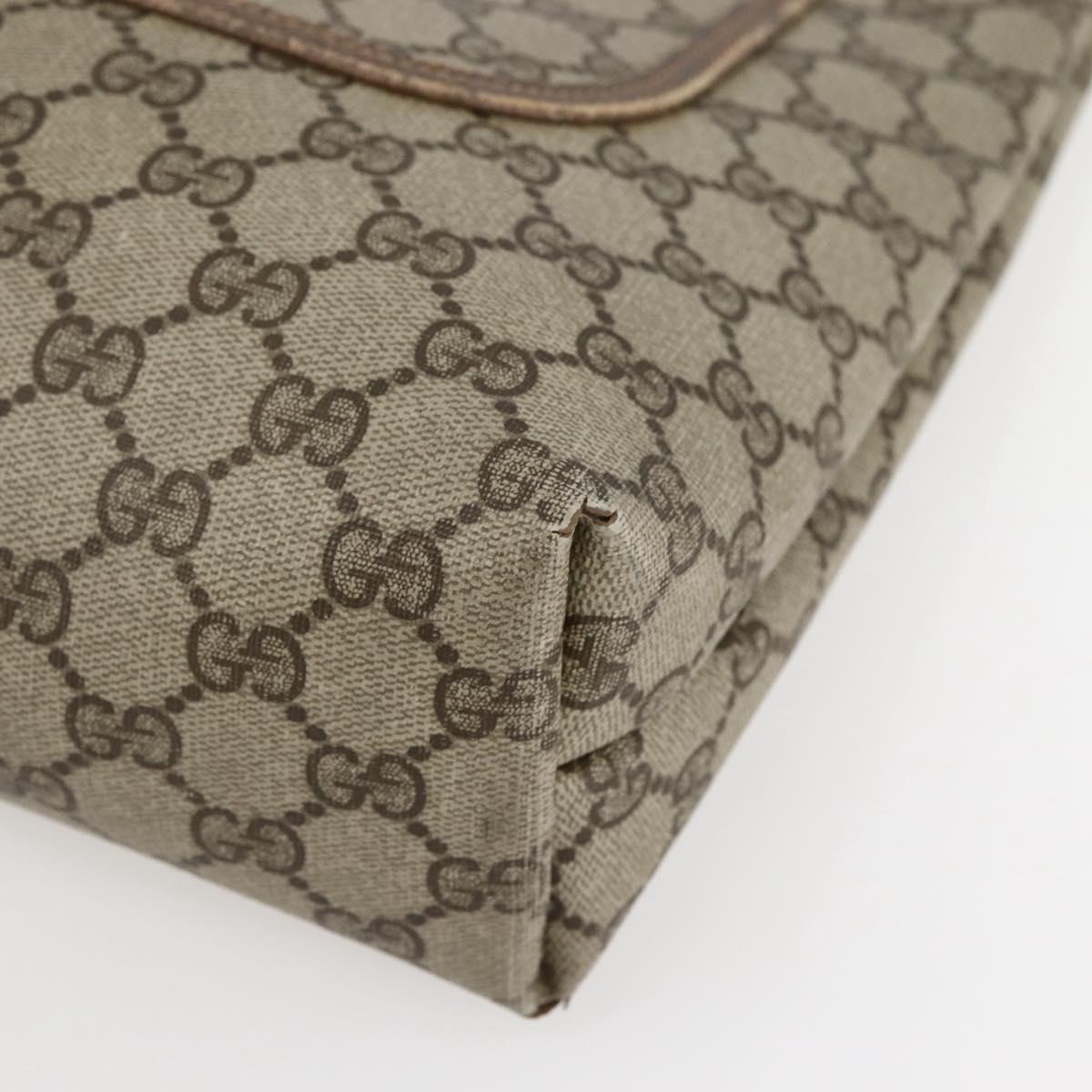 GUCCI GG Supreme Web Sherry Line Tote Bag PVC Beige Gold 39 02 003 Auth 144920