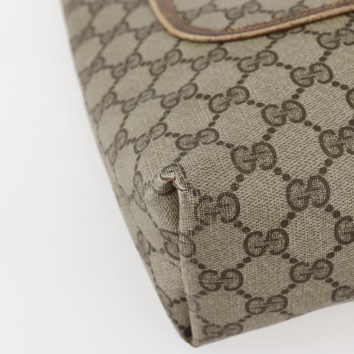 GUCCI GG Supreme Web Sherry Line Tote Bag PVC Beige Gold 39 02 003 Auth 144920