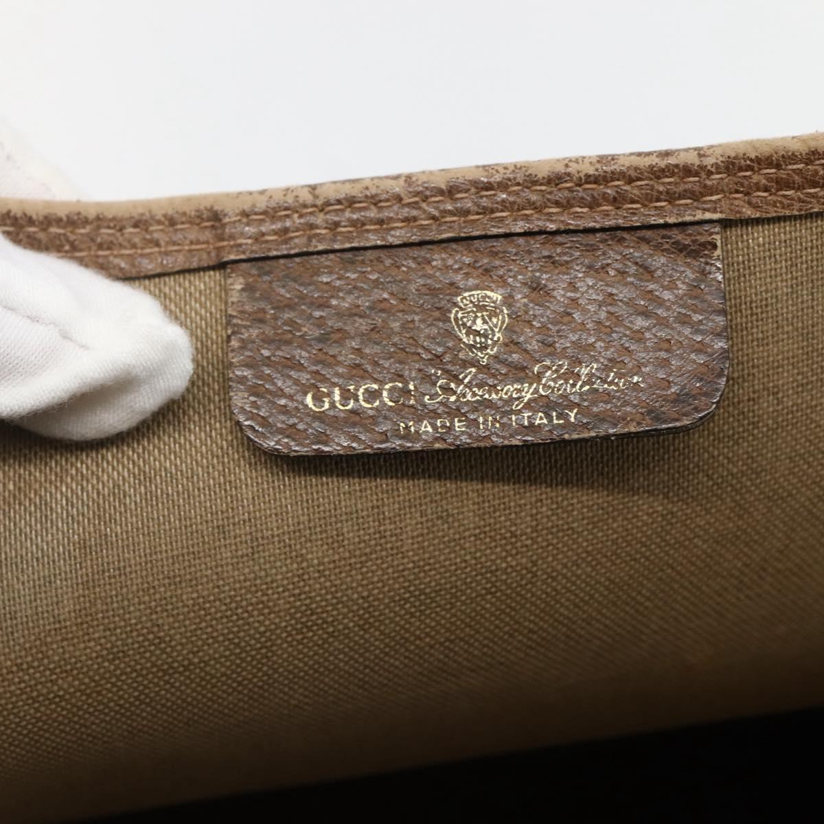 GUCCI GG Supreme Web Sherry Line Tote Bag PVC Beige Gold 39 02 003 Auth 144920