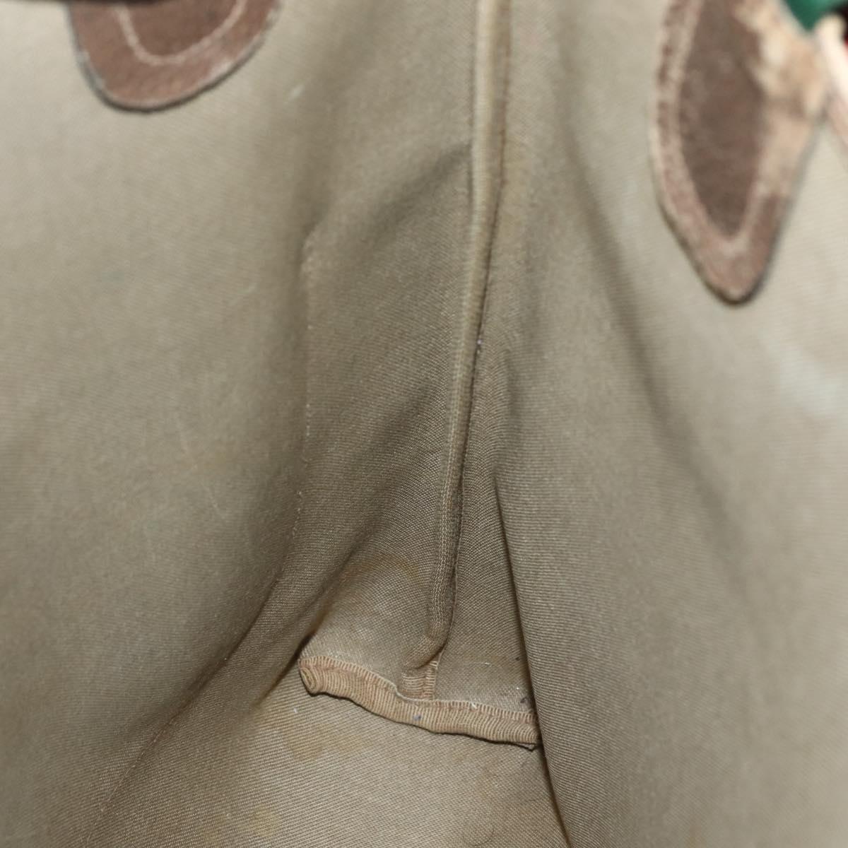 GUCCI GG Supreme Web Sherry Line Tote Bag PVC Beige Gold 39 02 003 Auth 144920