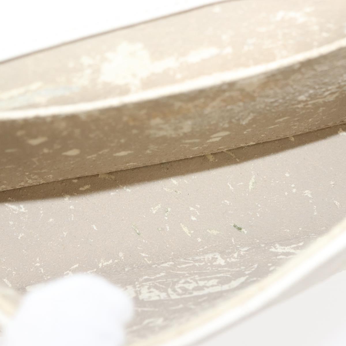 CHANEL Chain Bicolore Shoulder Bag Lamb Skin White Gold CC Auth 144923