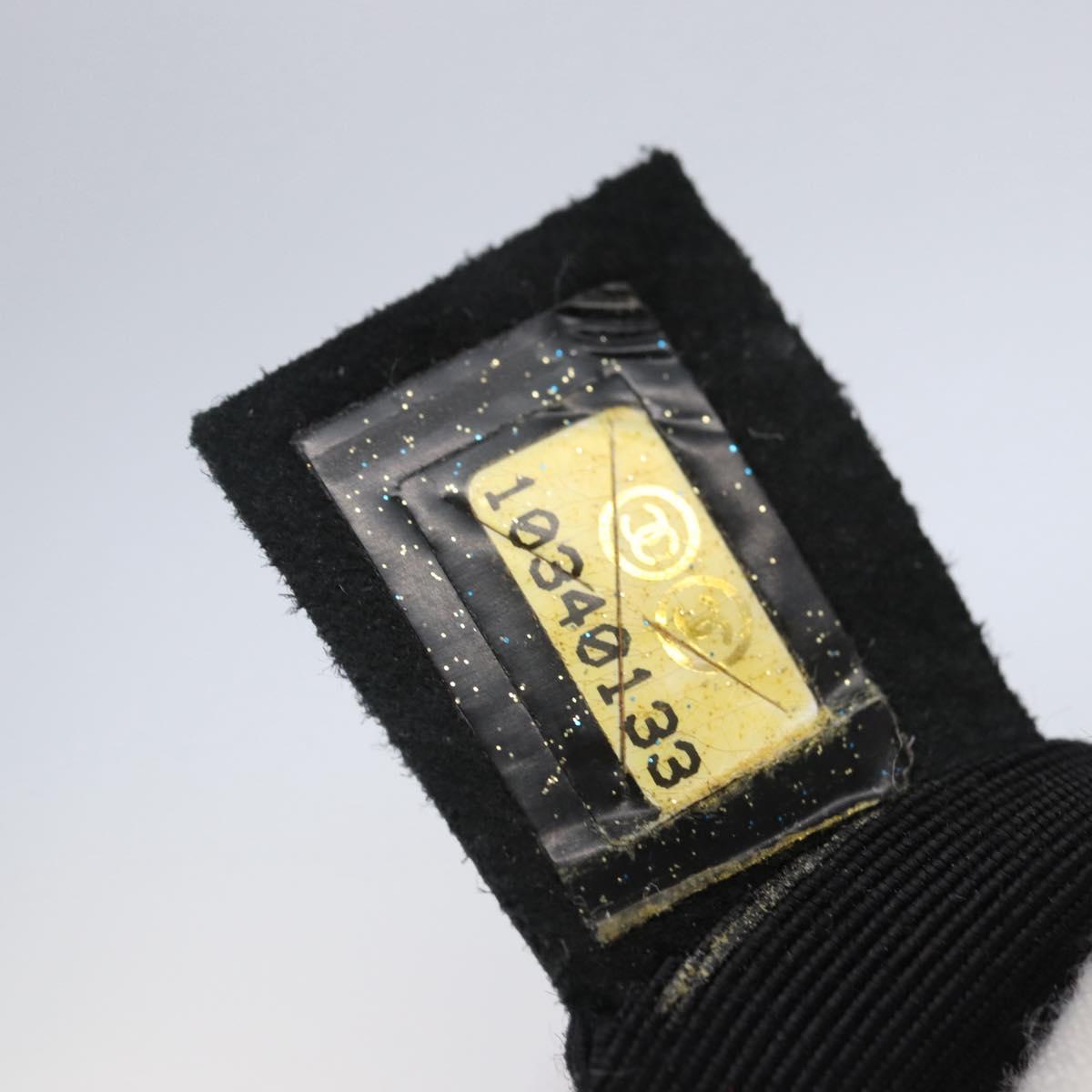 CHANEL Choco Bar Camelia Tote Bag Canvas Gray Silver CC Auth 144927