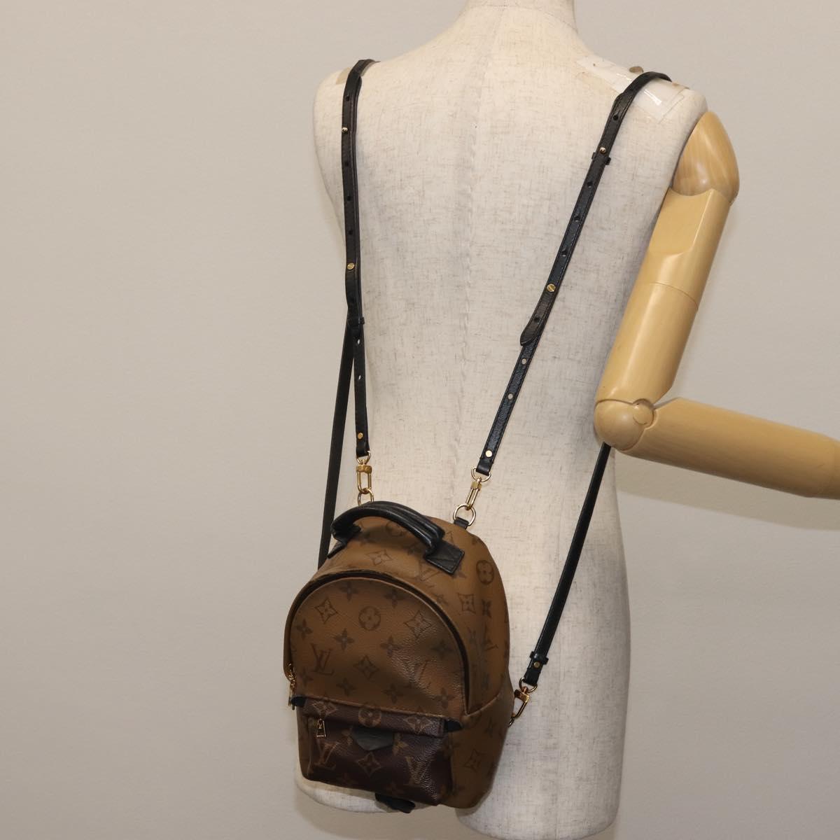 LOUIS VUITTON Monogram Reverse Palm Springs MINI Backpack M44872 LV Auth 144928