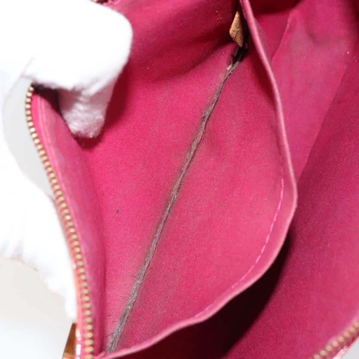 LOUIS VUITTON Vernis Ikat Pochette Accessoires Pouch Red Pink M90042 Auth 144929