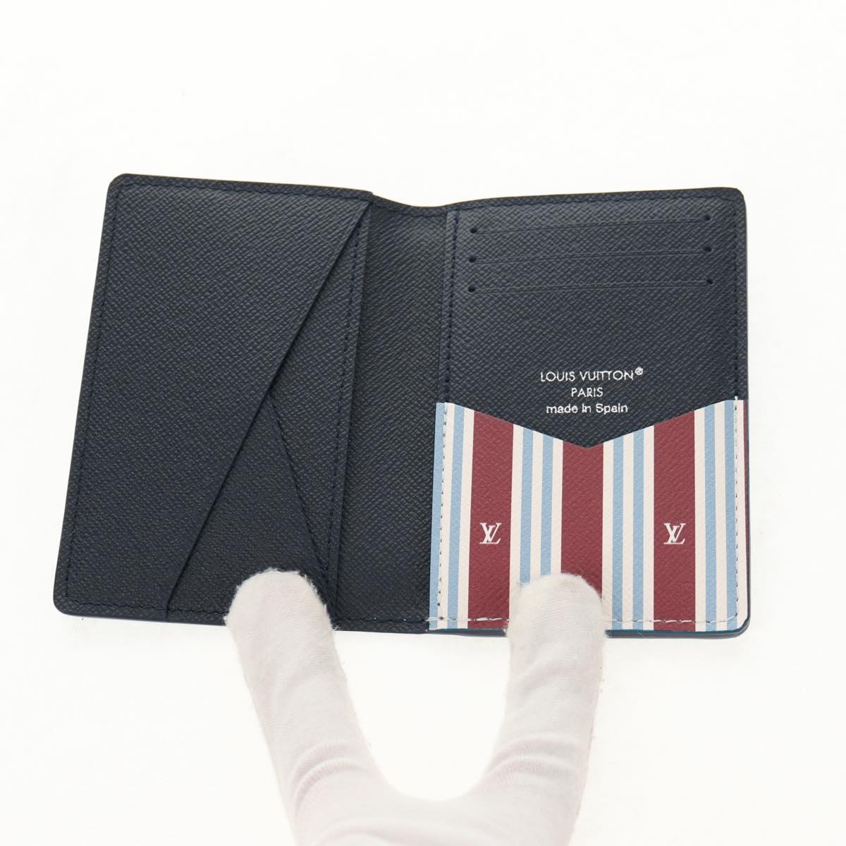 LOUIS VUITTON Heritage Organizer De Poch Card Case Blue M14688 LV Auth 144932M
