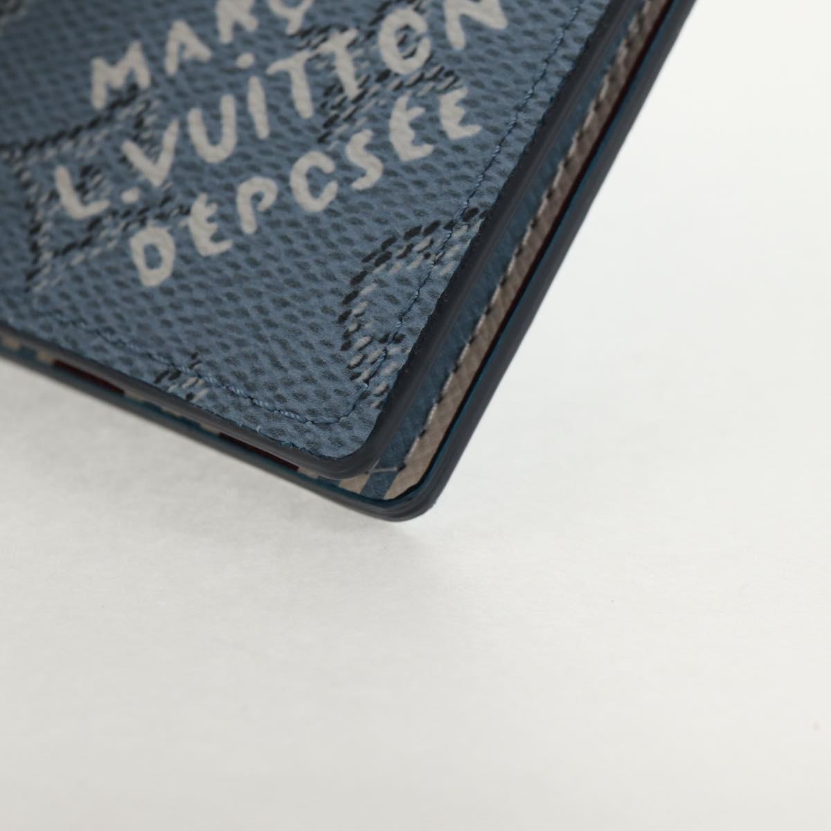 LOUIS VUITTON Heritage Organizer De Poch Card Case Blue M14688 LV Auth 144932M
