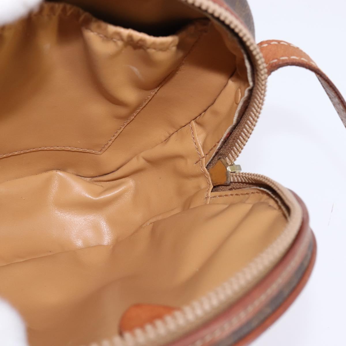 CELINE Macadam Canvas Shoulder Bag PVC Leather Brown Gold Auth 144936