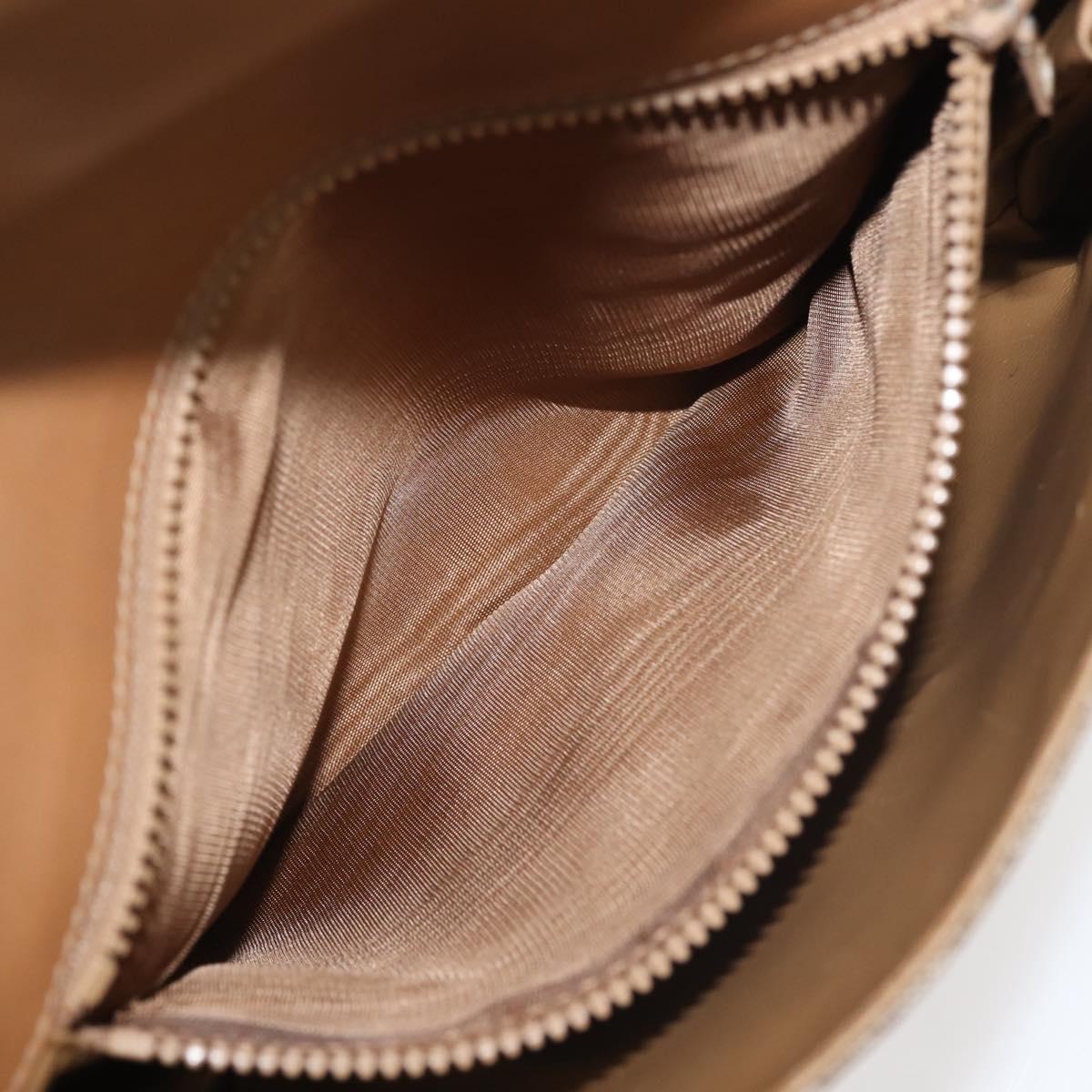 CELINE Macadam Canvas Shoulder Bag PVC Beige Gold Auth 144939