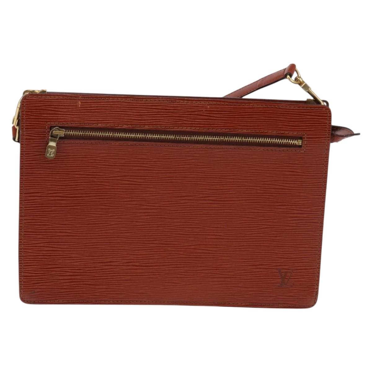 LOUIS VUITTON Epi Angian Clutch Bag Brown M52113 LV Auth 144944