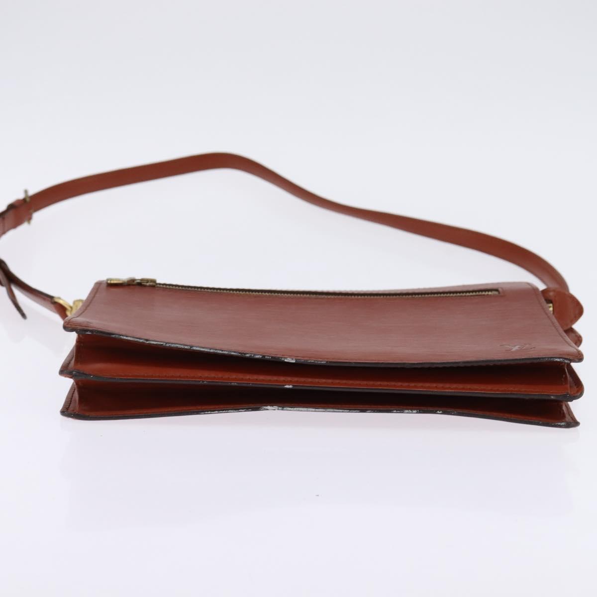 LOUIS VUITTON Epi Angian Clutch Bag Brown M52113 LV Auth 144944