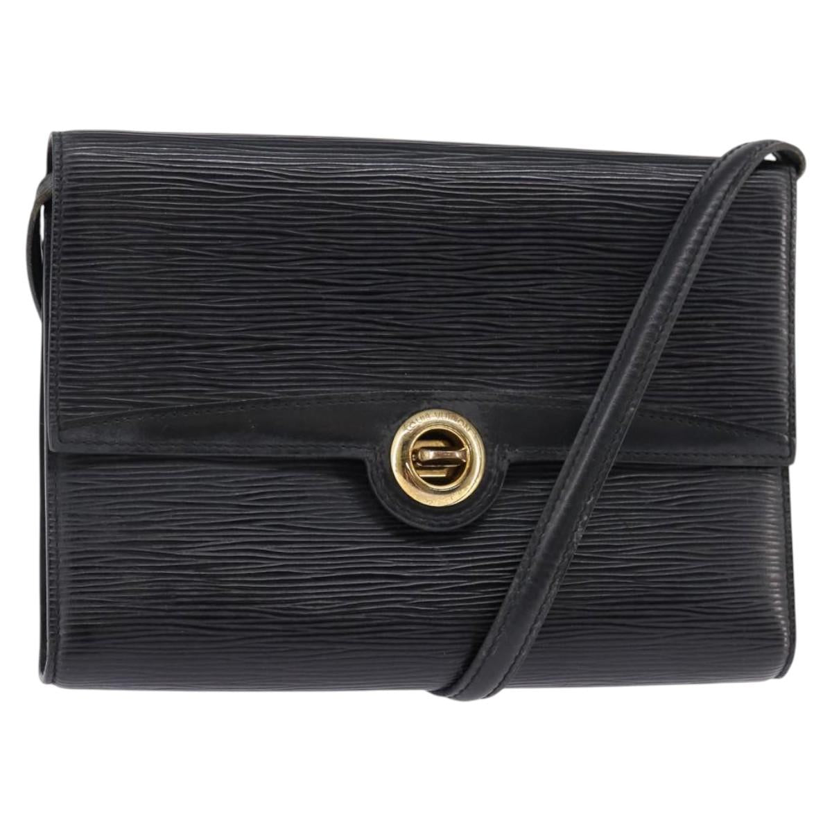 LOUIS VUITTON Epi Pochette Arche Shoulder Bag Black Noir M52572 LV Auth 144945