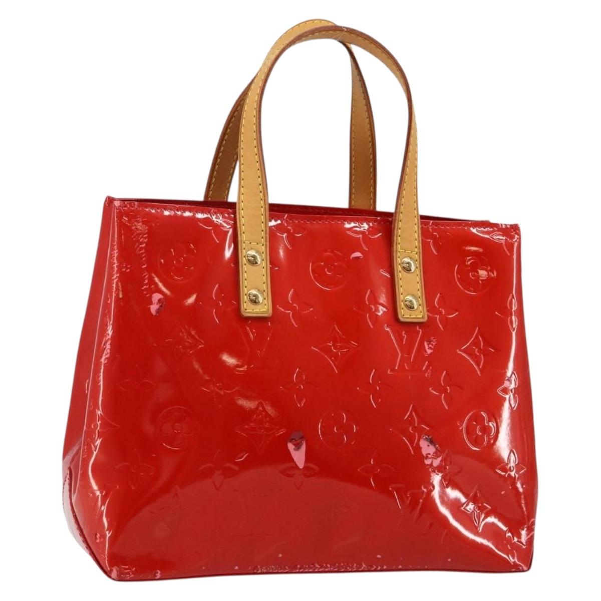 LOUIS VUITTON Monogram Vernis Reade PM Hand Bag Red Rouge M91088 LV Auth 144948