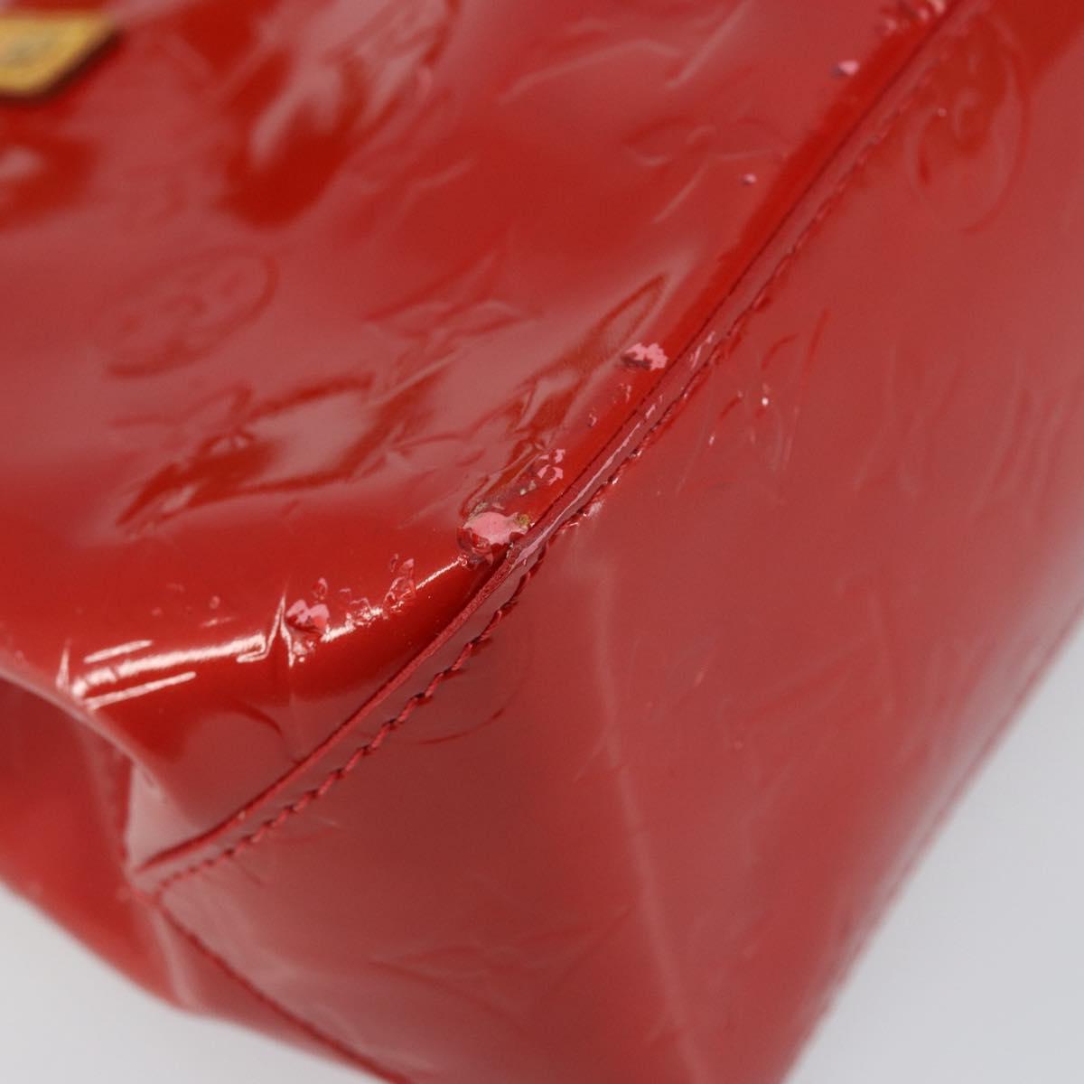 LOUIS VUITTON Monogram Vernis Reade PM Hand Bag Red Rouge M91088 LV Auth 144948