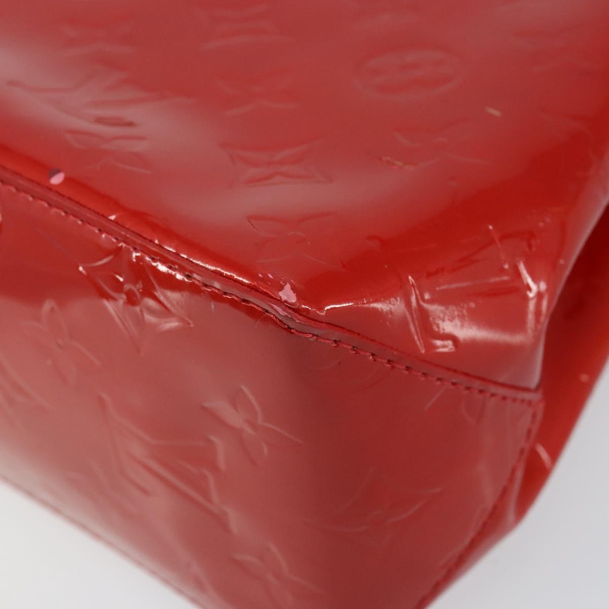 LOUIS VUITTON Monogram Vernis Reade PM Hand Bag Red Rouge M91088 LV Auth 144948