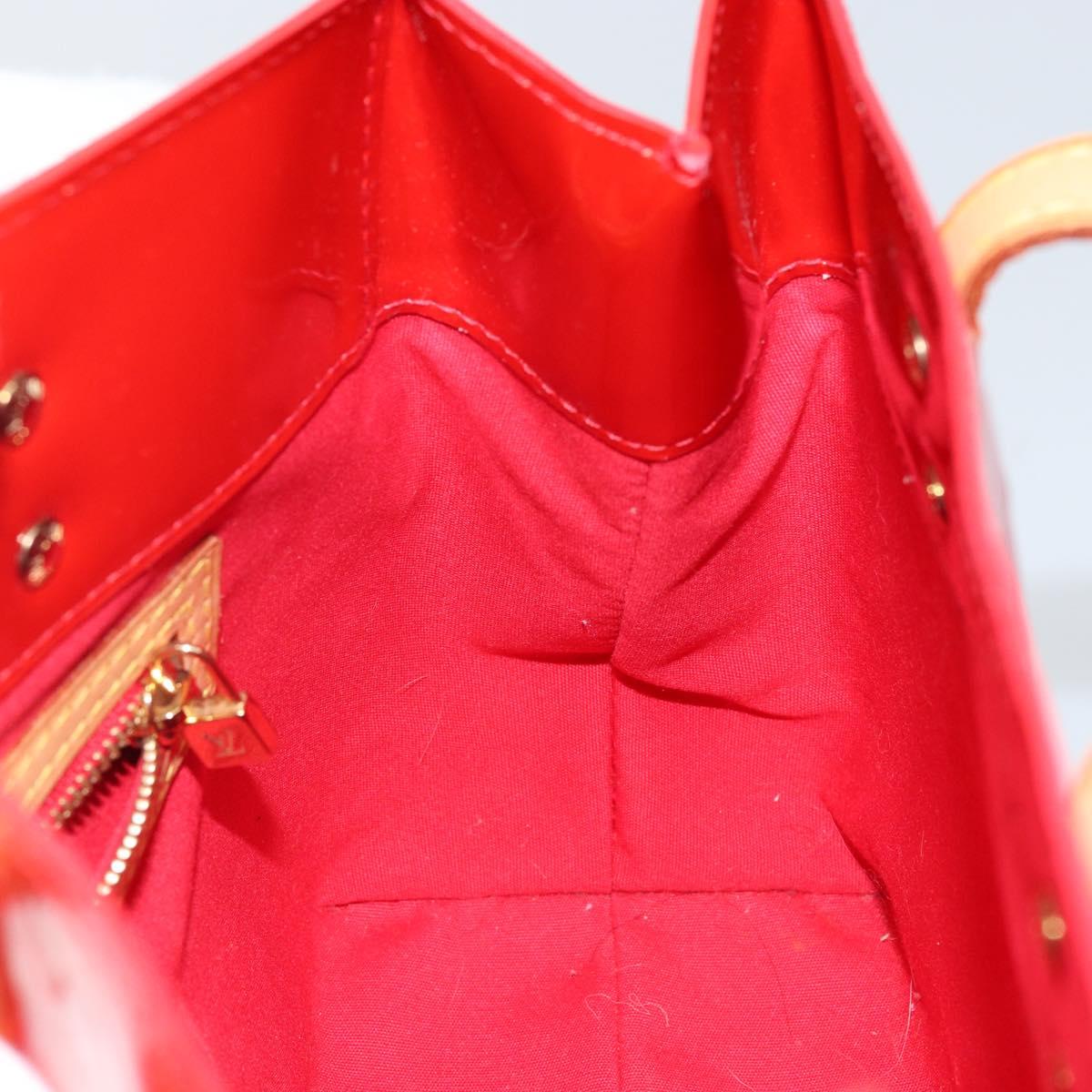 LOUIS VUITTON Monogram Vernis Reade PM Hand Bag Red Rouge M91088 LV Auth 144948