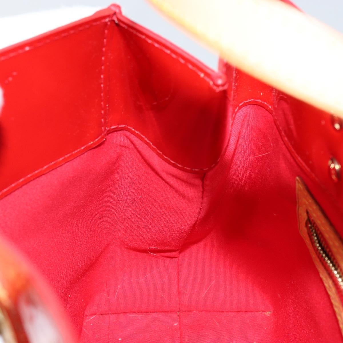 LOUIS VUITTON Monogram Vernis Reade PM Hand Bag Red Rouge M91088 LV Auth 144948
