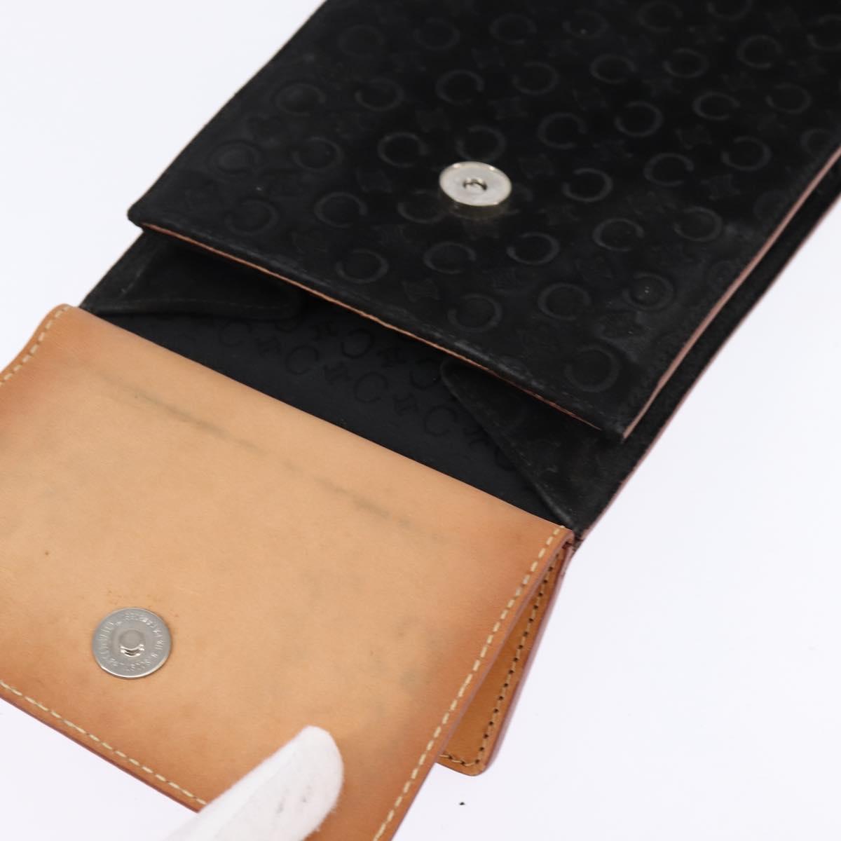 CELINE C Macadam Canvas Shoulder Bag Suede Black Silver Auth 144950