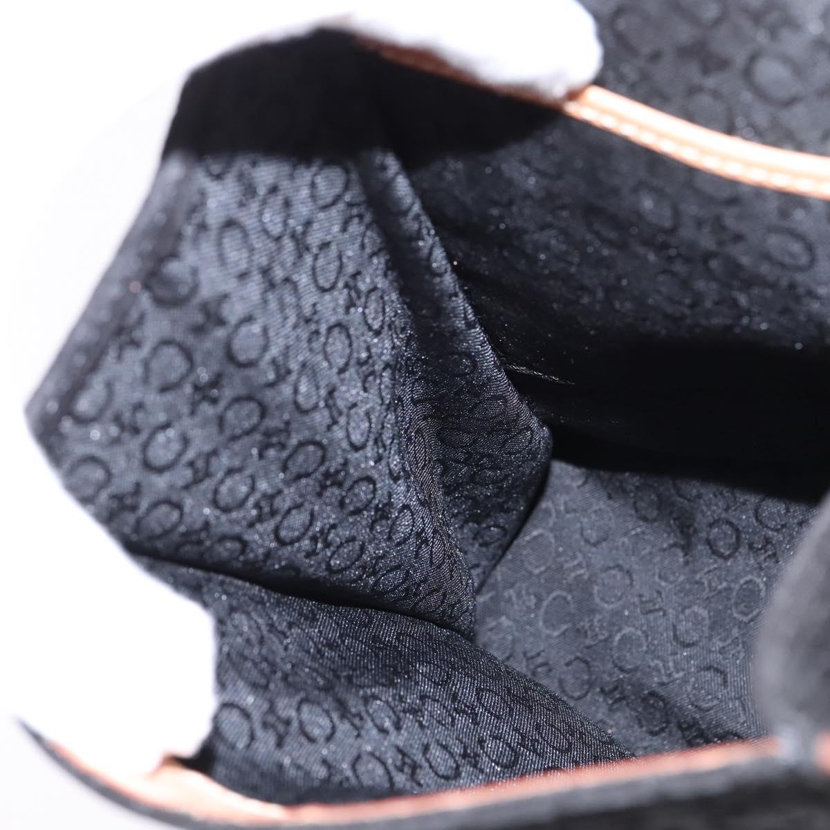 CELINE C Macadam Canvas Shoulder Bag Suede Black Silver Auth 144950