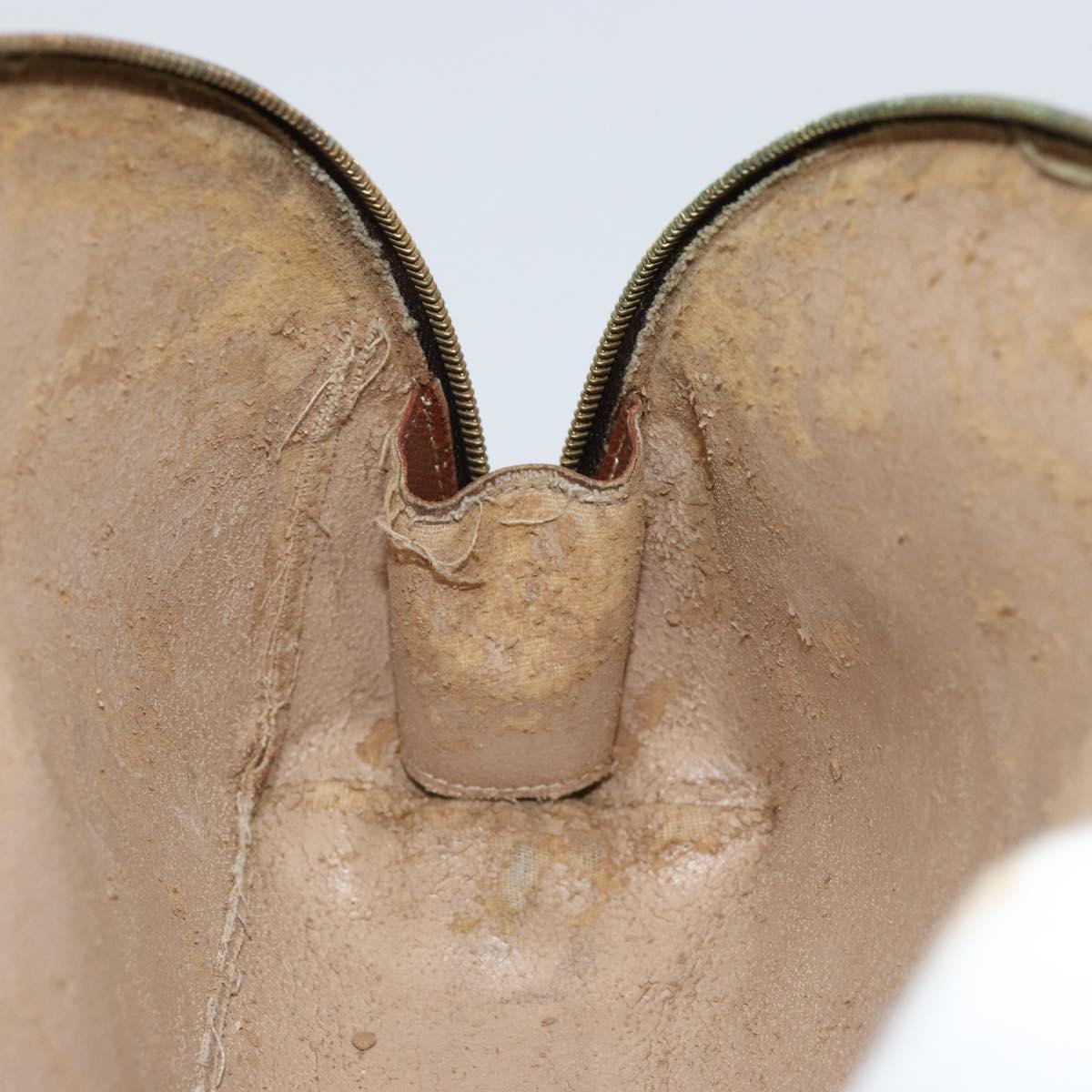 LOUIS VUITTON Monogram Trousse Demi Ronde Cosmetic Pouch M47520 LV Auth 144954