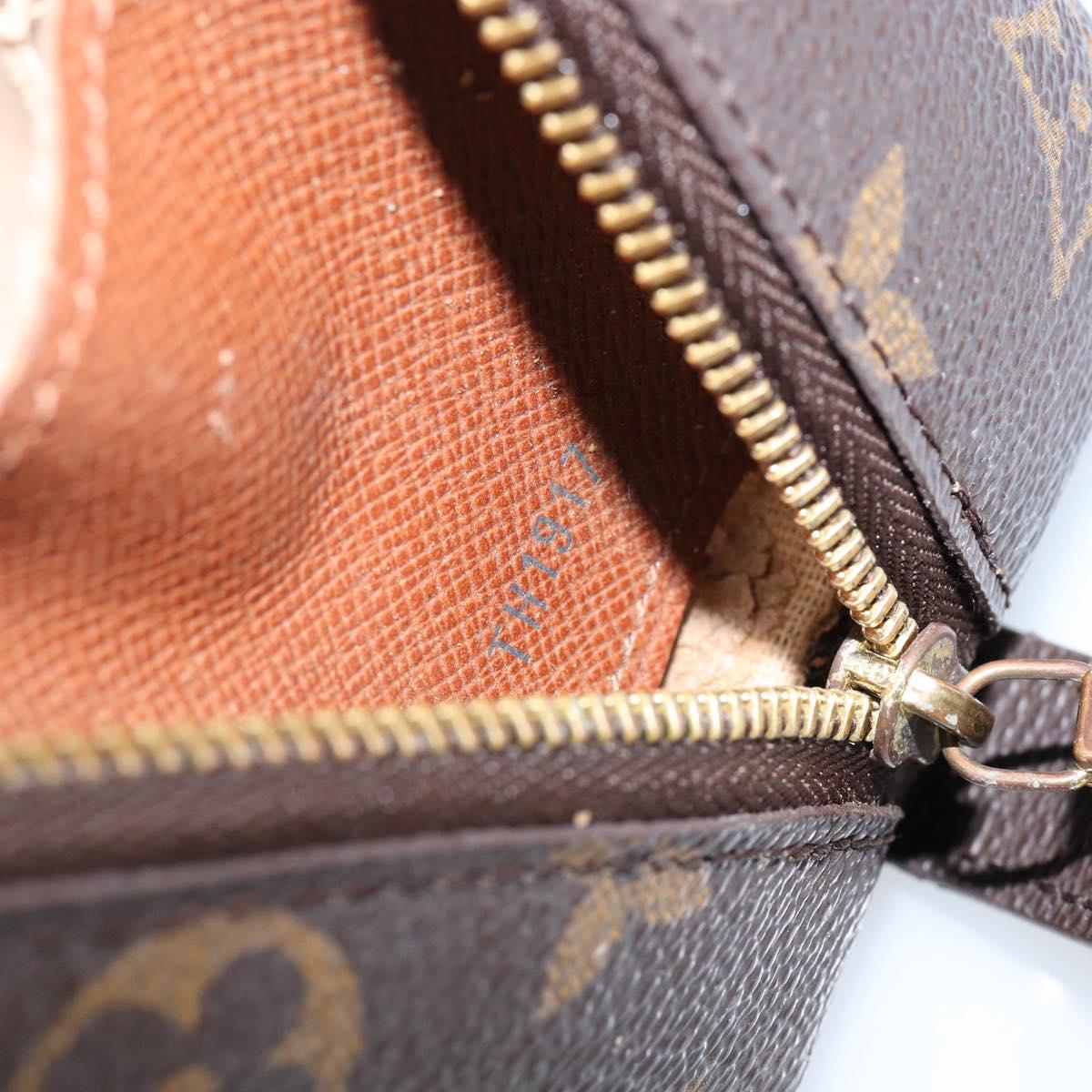 LOUIS VUITTON Monogram Trousse Demi Ronde Cosmetic Pouch M47520 LV Auth 144954